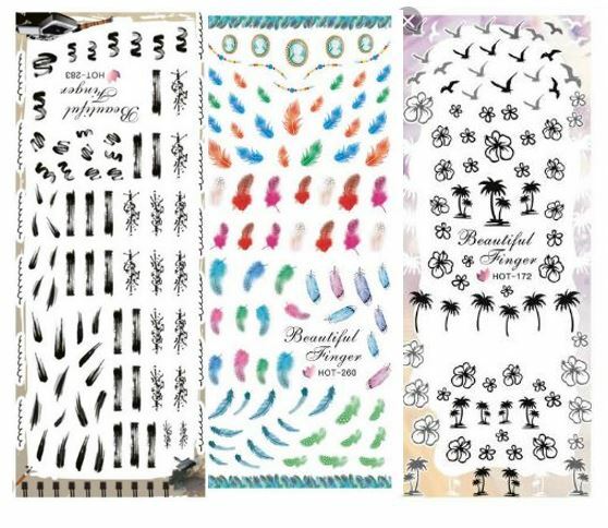 39 SETS Nail art water transfer decal stickers HOT Animals Flowers Kitty Love