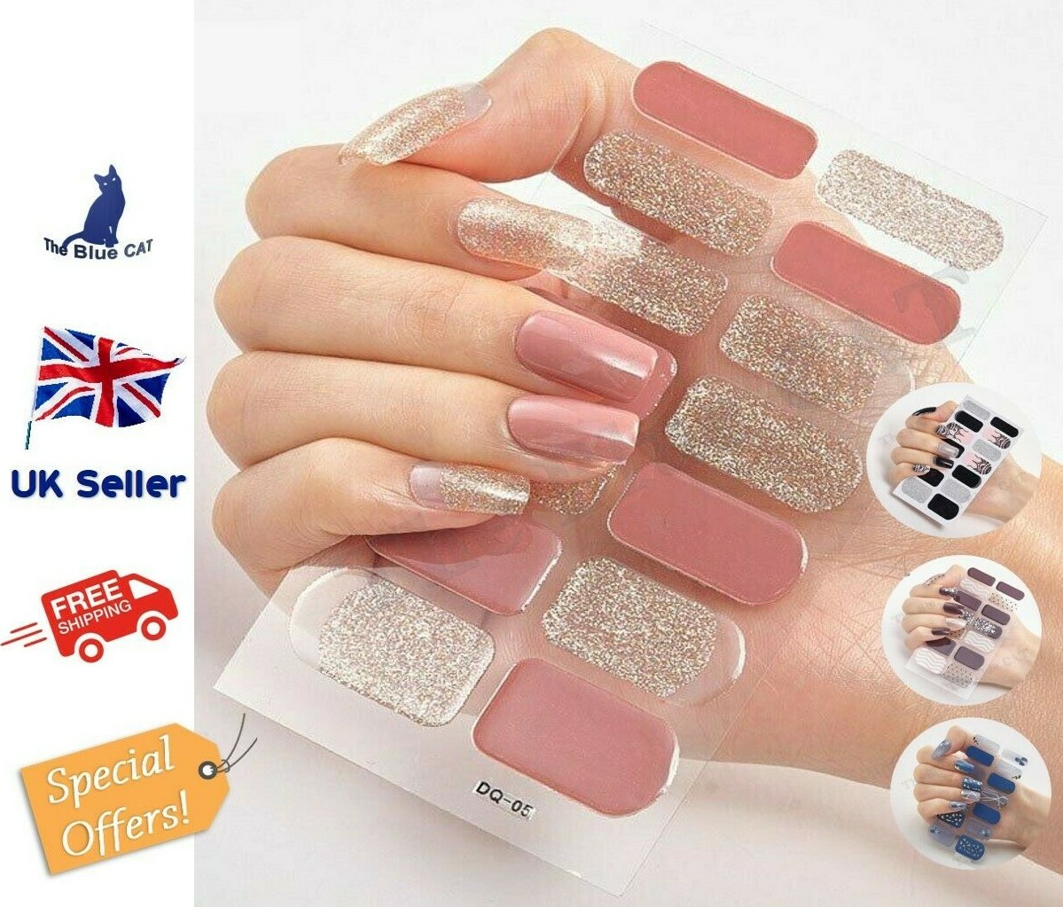 Nail Art Stickers Self-Adhesive DIY Stylish Nail Wraps Full Cover Sticker