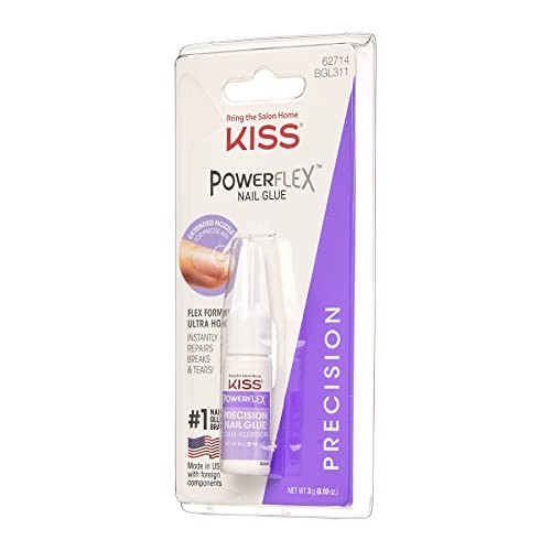 KISS PowerFlex Nail Glue Strong Hold Precision Application 0.10 Oz Pack of 1