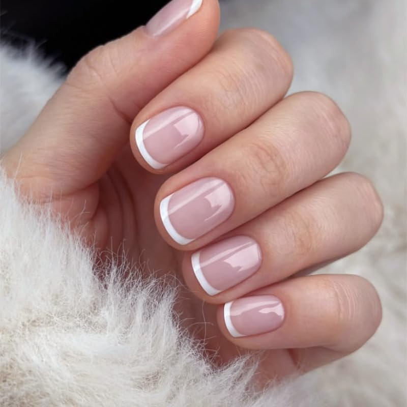 Chrome Press on Nails Medium Square Fake Nails Press Ons with Glossy Holographic