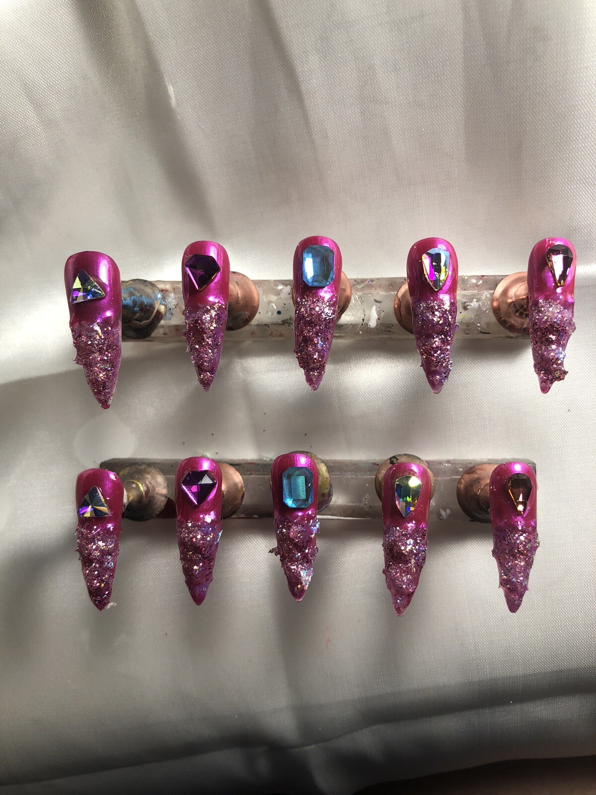Z NAILZ! Gorgeous Set Of Custom Handmade Pink Gator CLAWZ!Press On Nails
