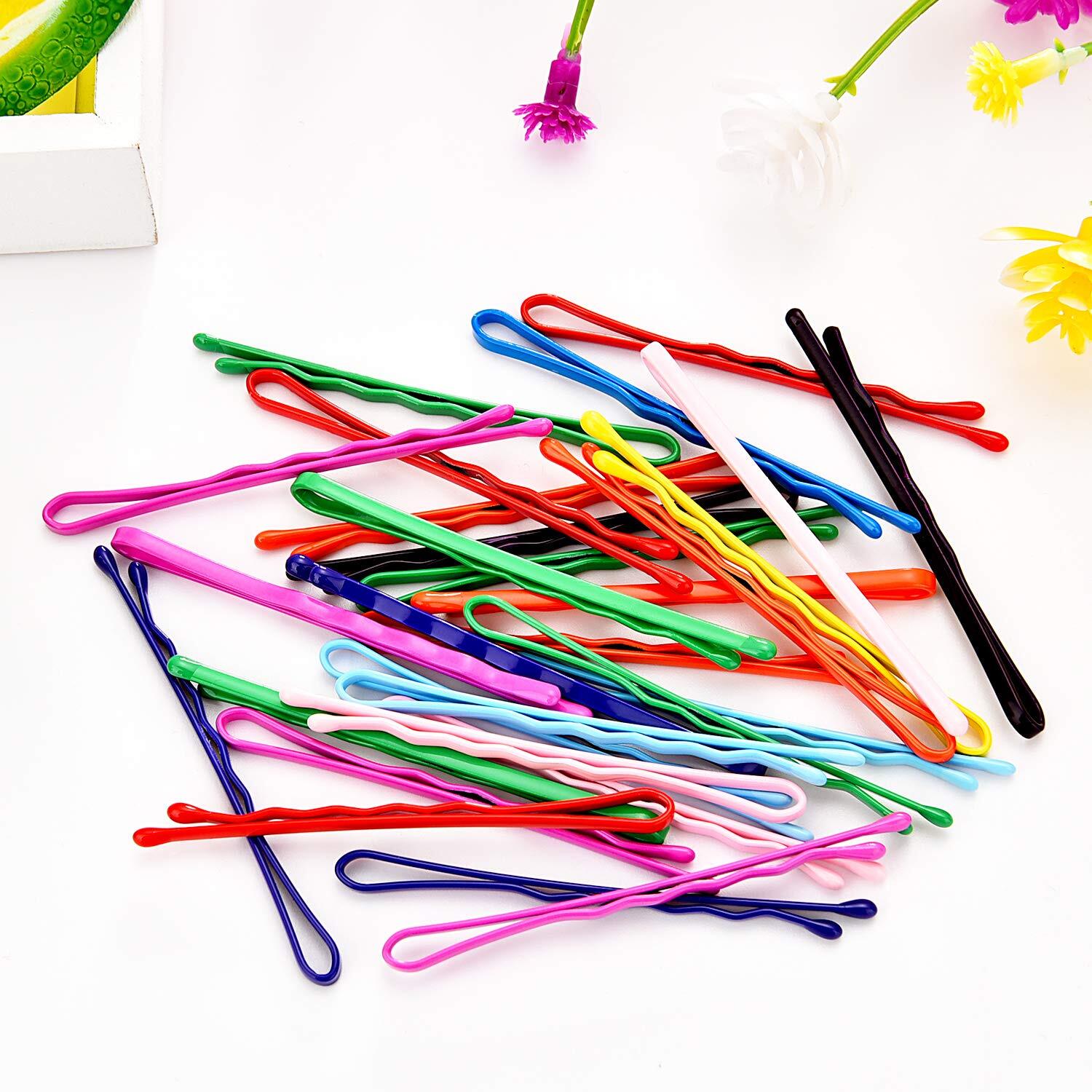 100 Pieces Bobby Hair Pins Styling Blue,Coffee,Green,Orange,Pink,Purple