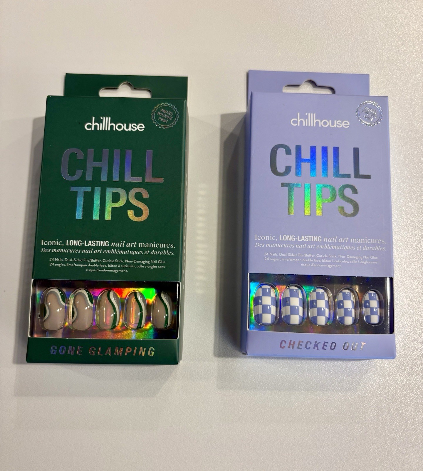 2 NEW Press-on Nails Packages Different Designs. Chillhouse Brand