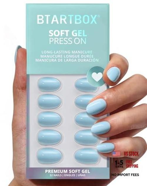 Extra Short Press On Nails – Sky Transition – Easy-To-Apply A4 – Sky Transition