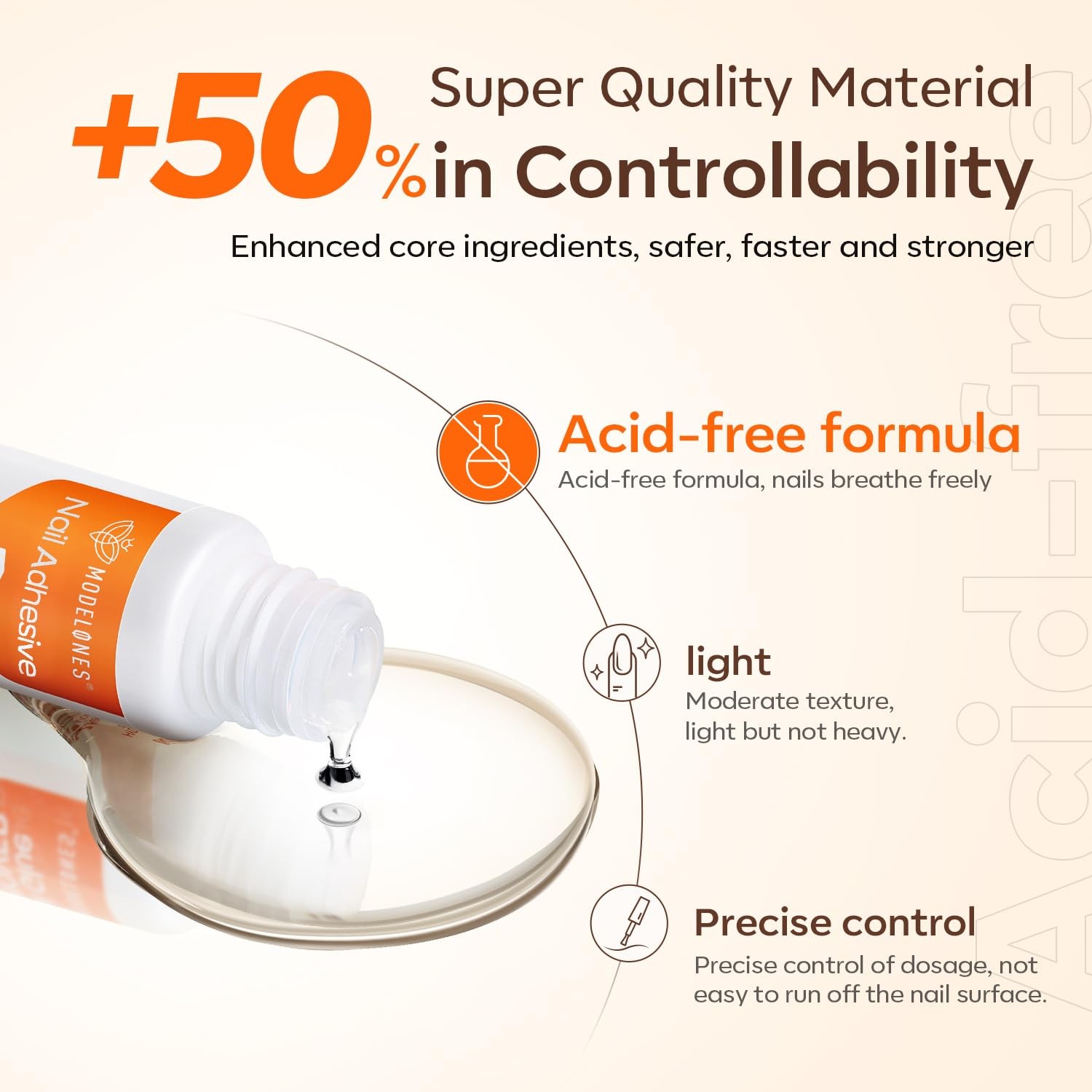 Modelones Nail Glue for Press Ons, Press On Nails and Acrylic Nails, 10 ML Su…