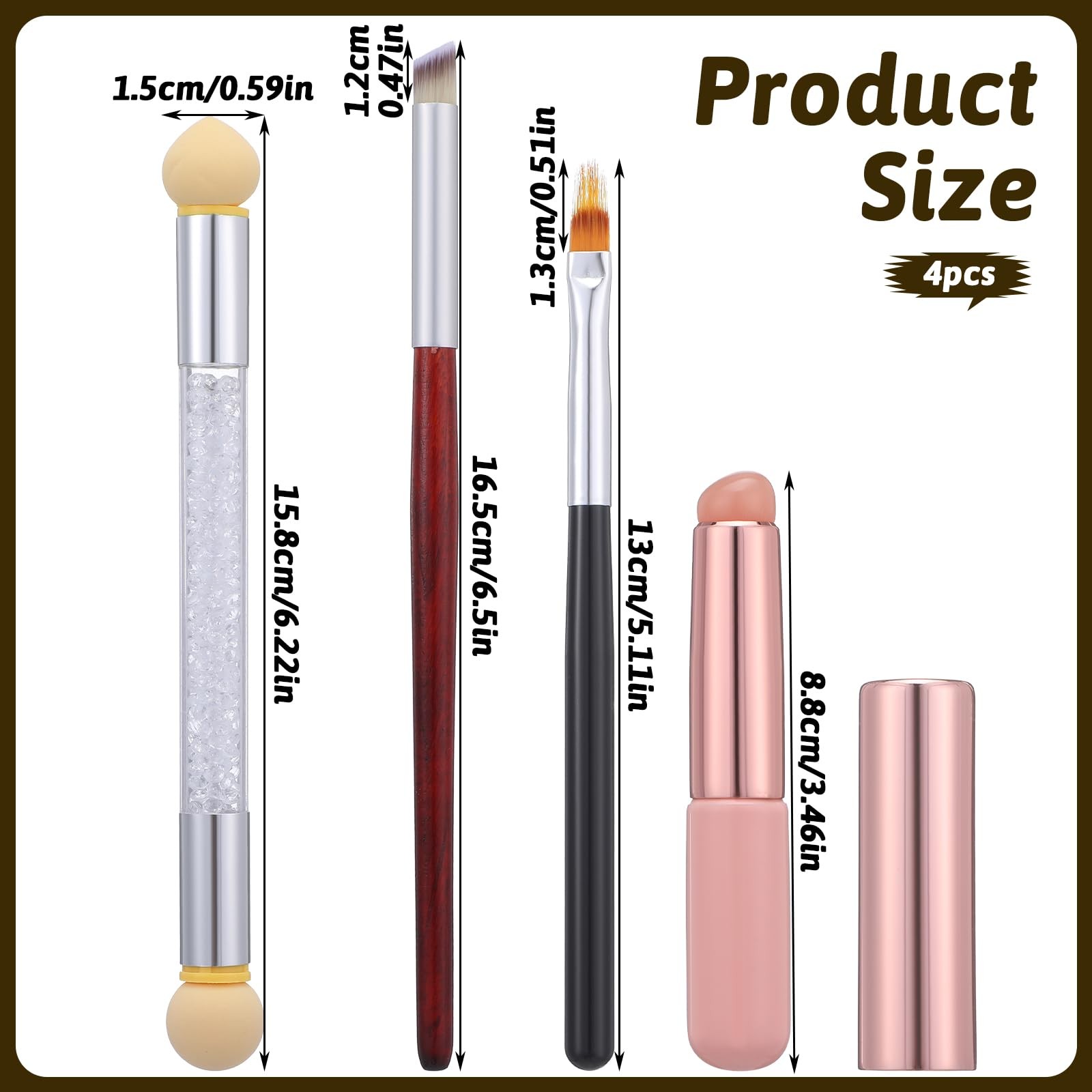 4 Pack Ombre Nail Art Brush Set UV Gel Gradient Sponge Manicure Tools