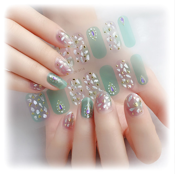 1 Sheet Nail Art Stickers Self Adhesive DIY Stylish Nail Wraps Gifts Full NS32
