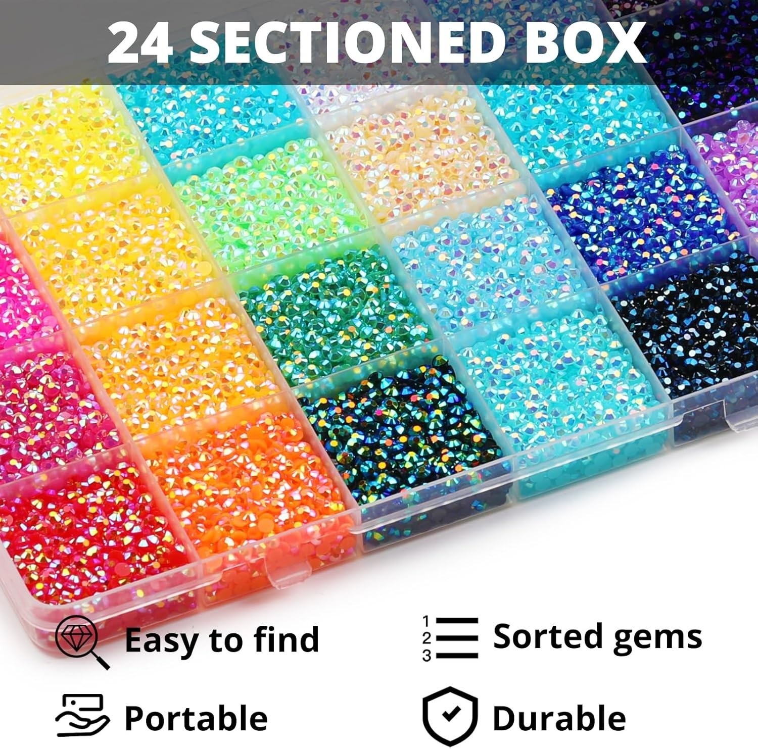 32000Pcs 3mm Rainbow Jelly Rhinestones Gems for Bedazzling Crafting, Colorful***