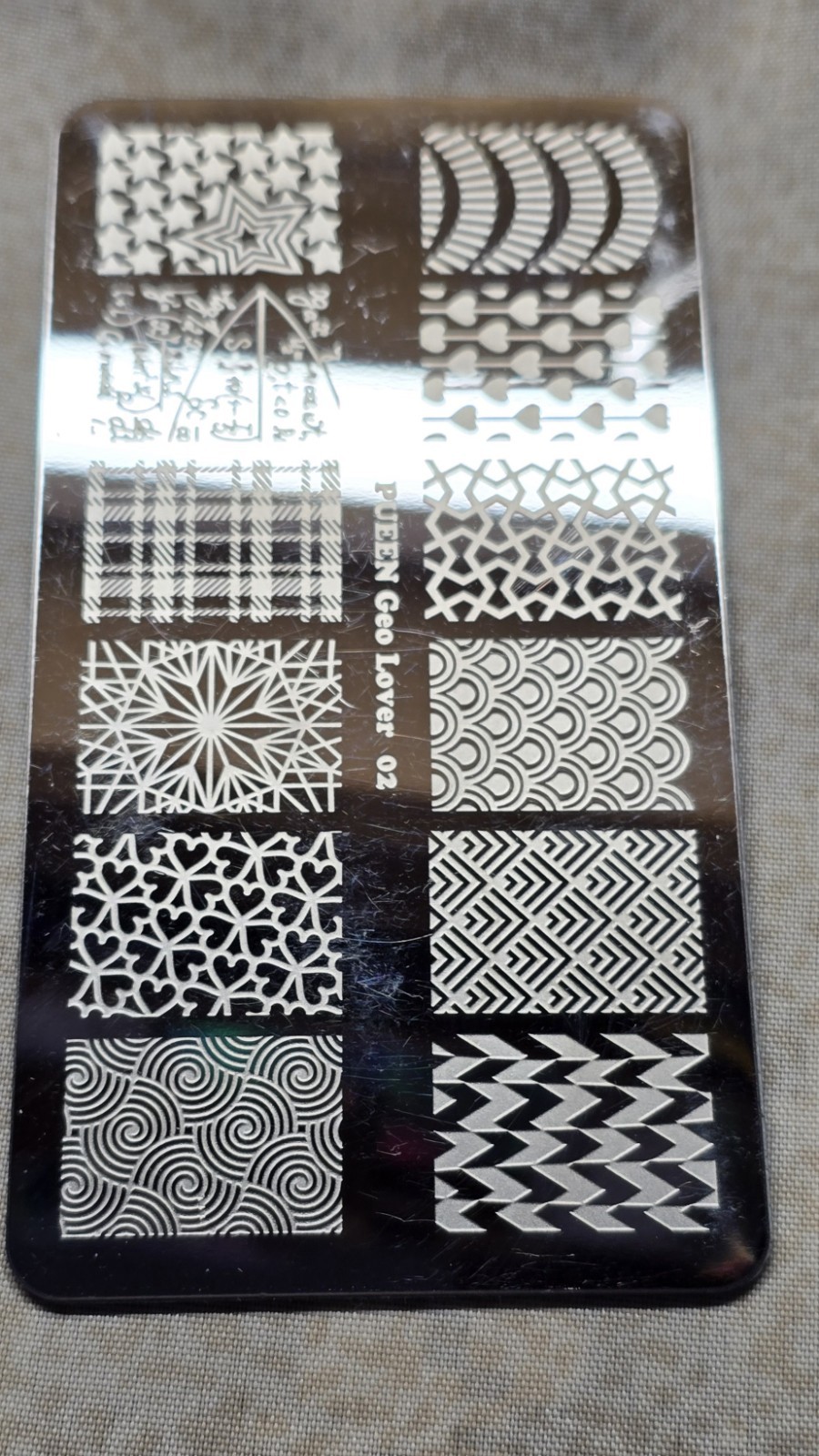 Nail Art Stamp Plate Pueen Geo Lover 02 Stars Hearts Mathematical Equations