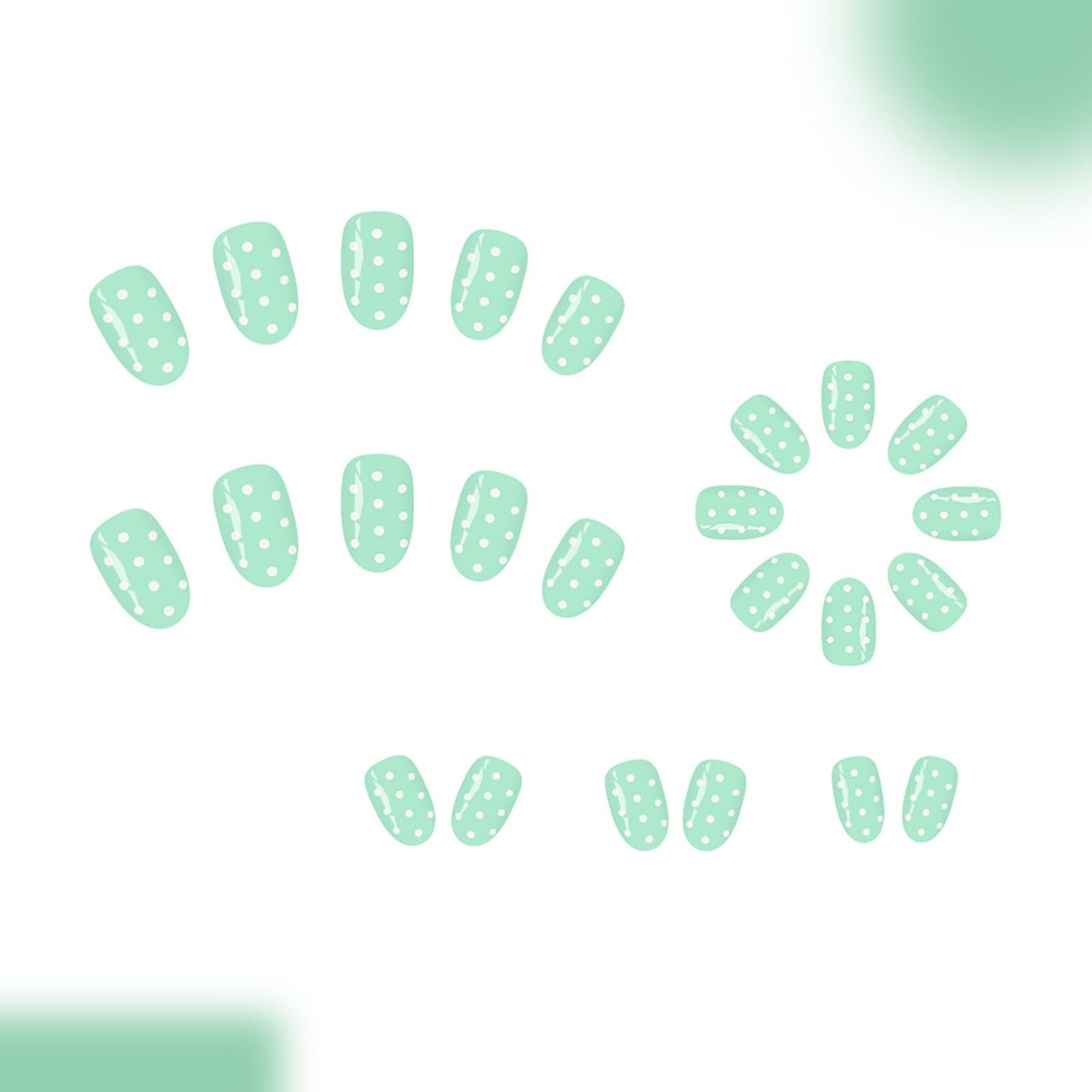 24Pcs Mint Green Press on Nails,Short Oval Fake Nails Cute Acrylic Nails Pres…