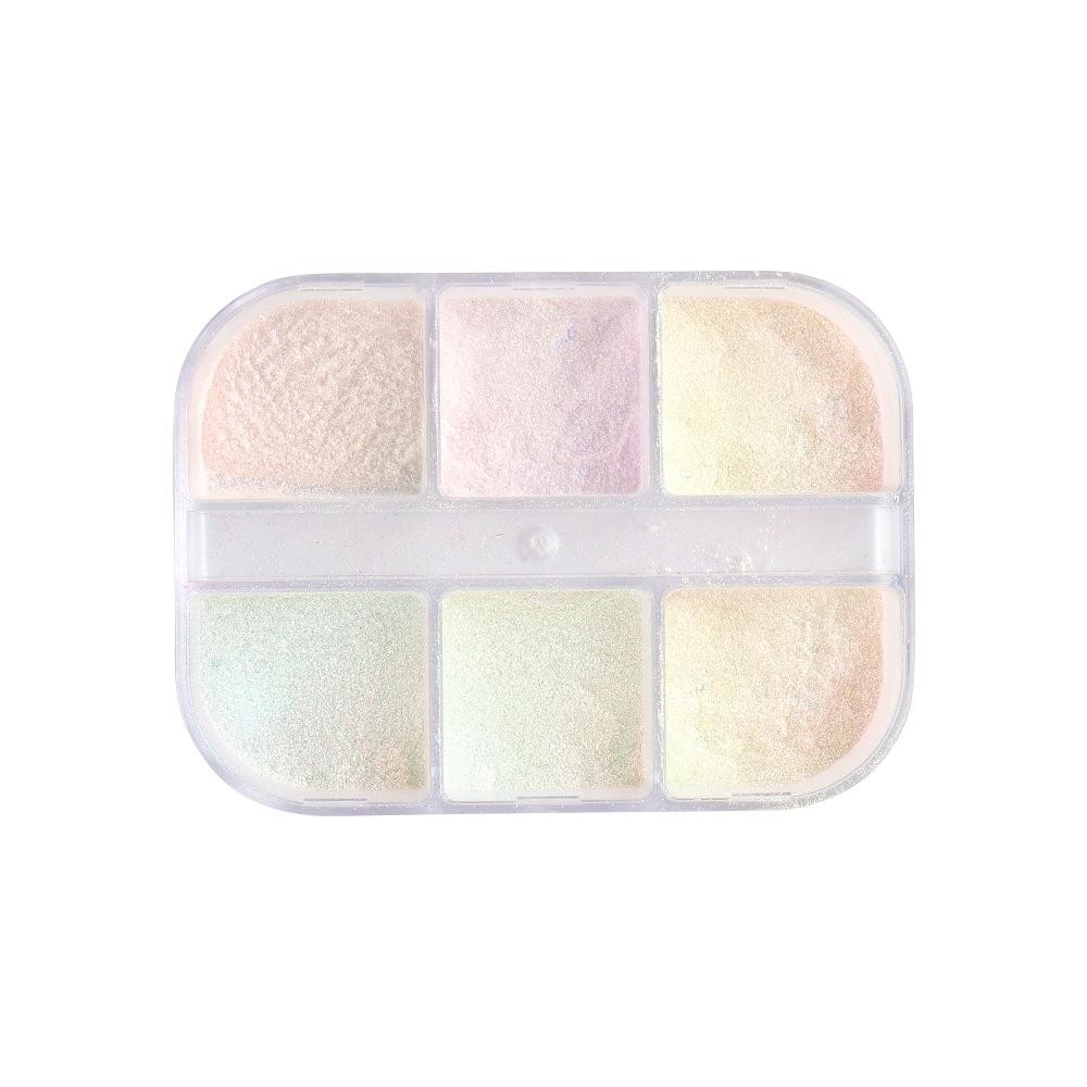 6-Color Aurora Nail Powder Holographic Chrome Mermaid Shell Pigment for Nail Art