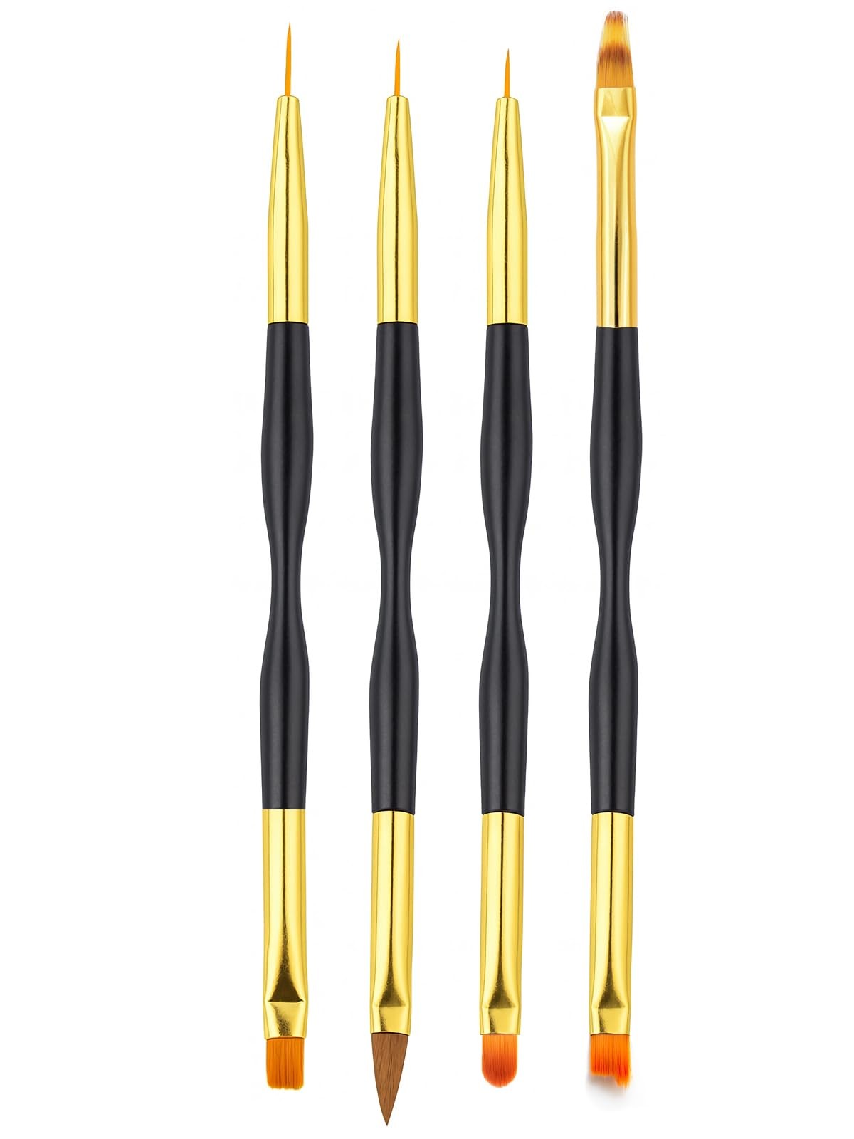 4pcs Dual-Ended Nail Art Brushes Set, Professional Nail Design Pens with Line…