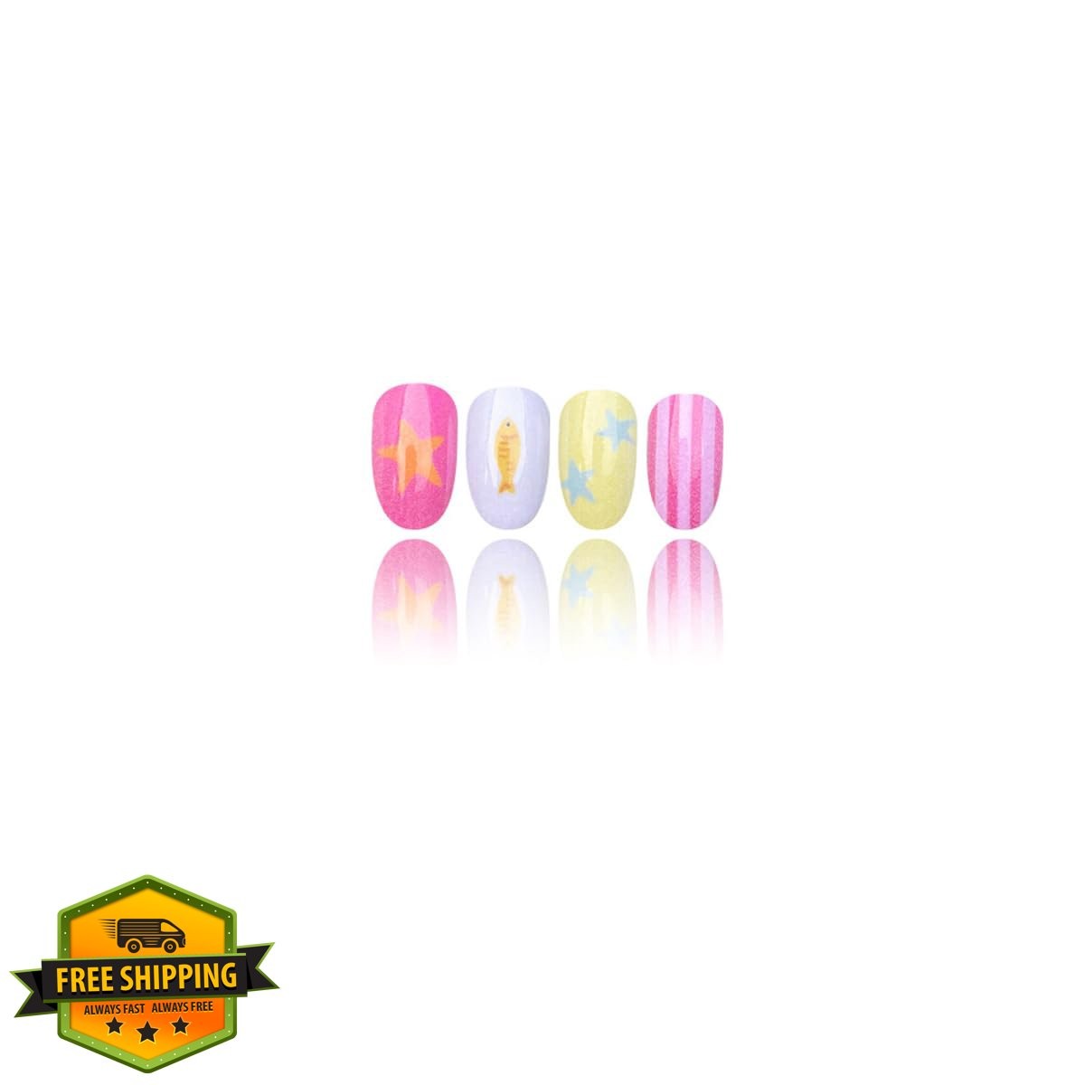 KASOICRA Medium Star Fish Line Press On Nails