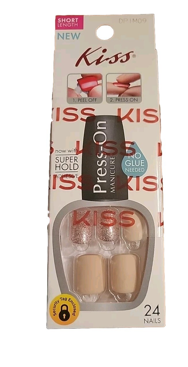 3 Pack Kiss Press-On Manicure, Short Length, DPIM09 Roller Derby,