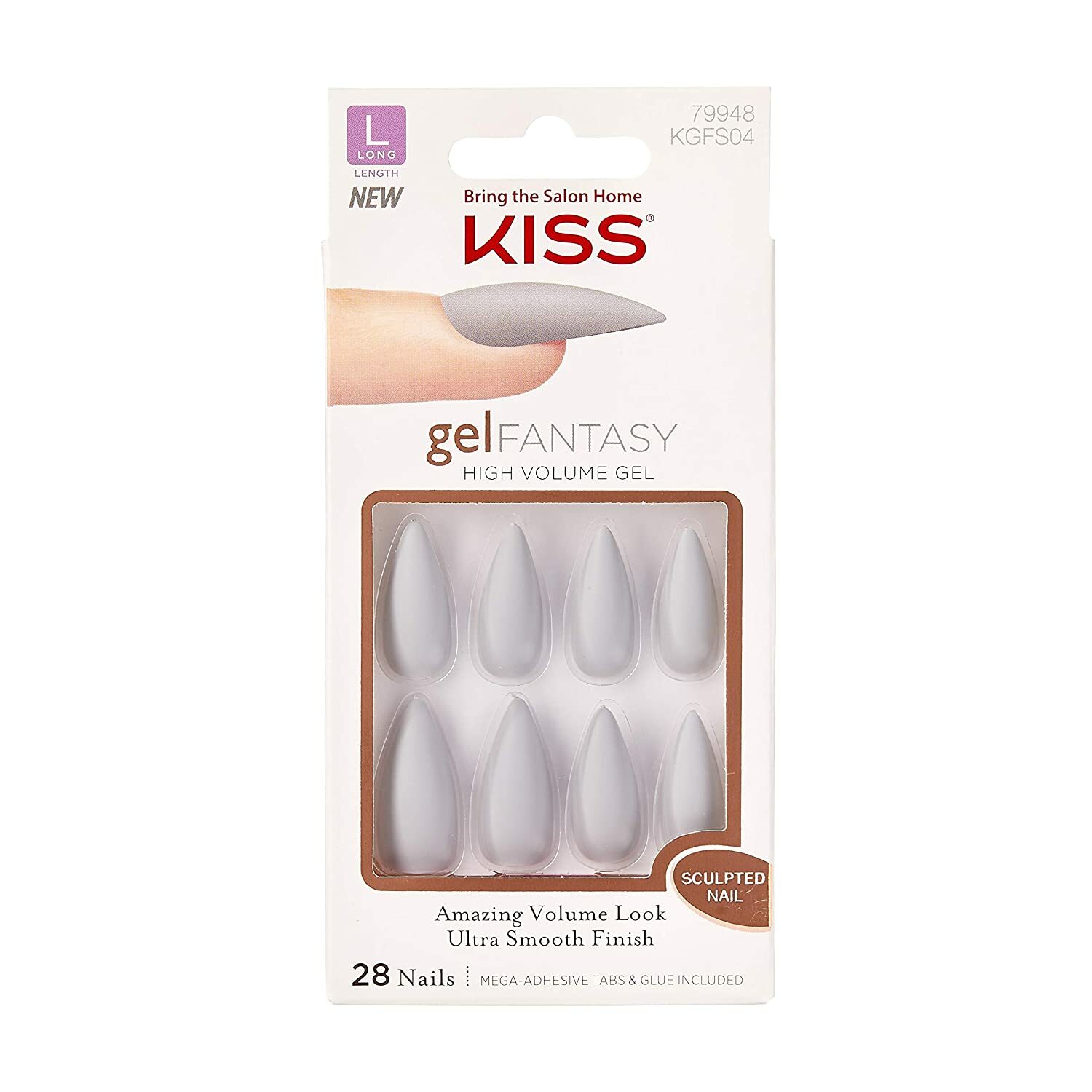 Kiss Gel Fantasy High Volume Gel Long Nails, KGFS04