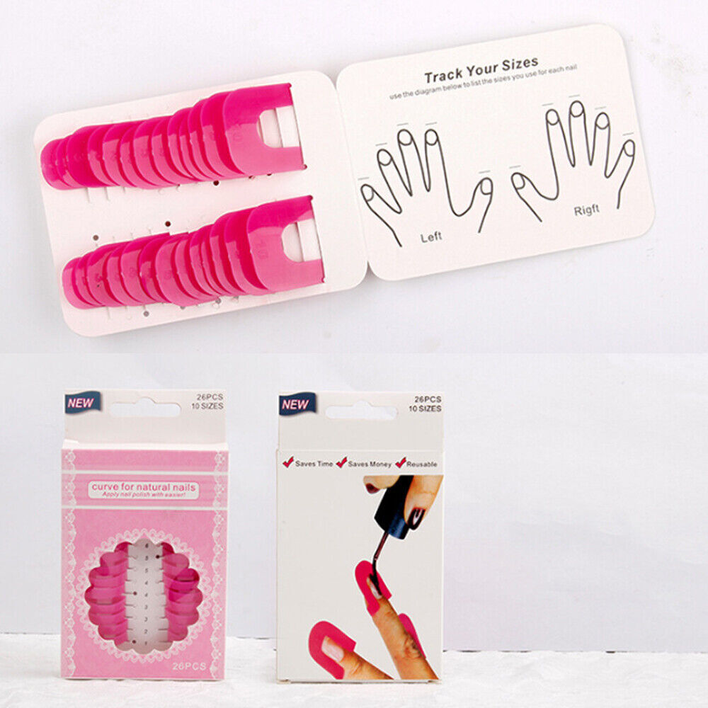 26 Pcs Curve Shape Spill-proof Finger Cover Nail Polish Varnish Protector Holder