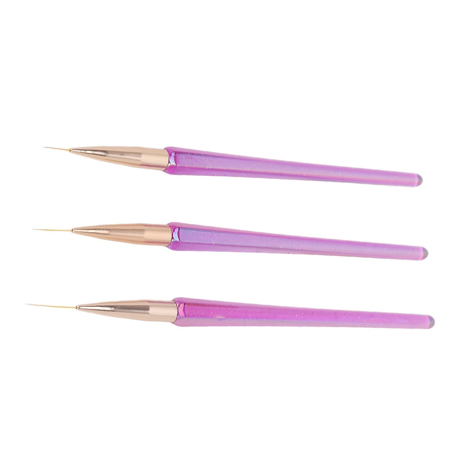 3pcs Nail Liner Brushes Set 12/16/21mm Super Fine Nail Art Striping Brushes