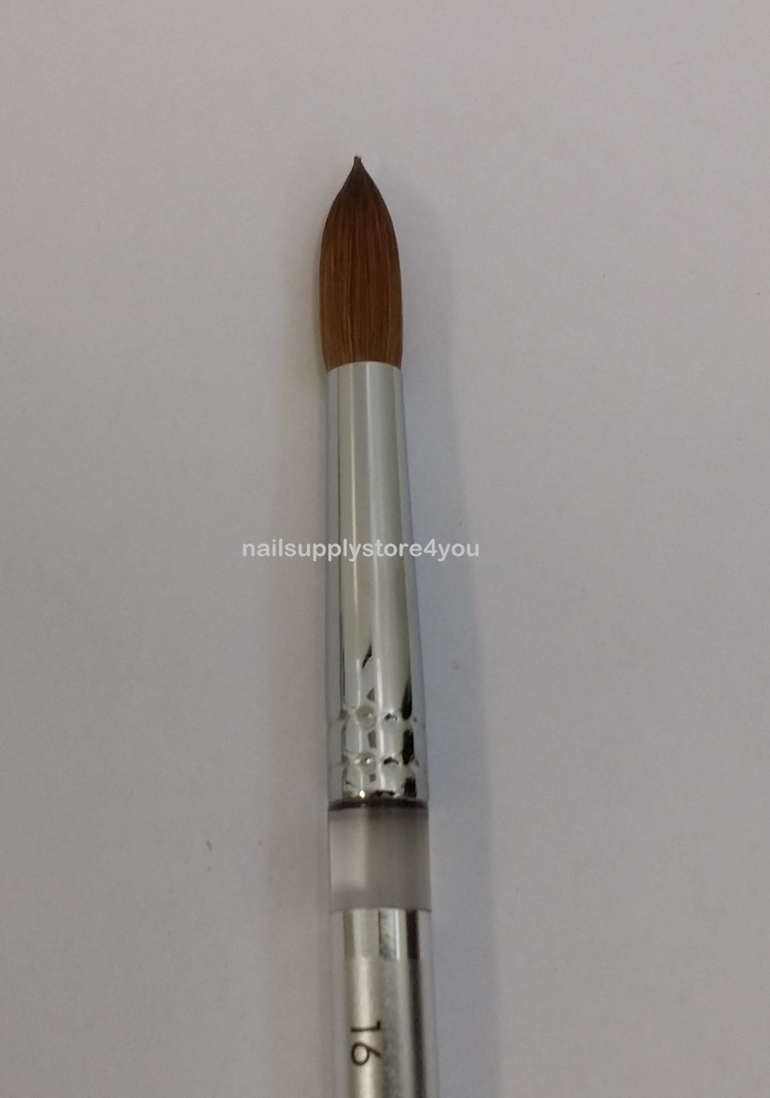 Petal Kolinsky Silver Handle – Acrylic Nail Brush Manicure (ROUND) – Size #16