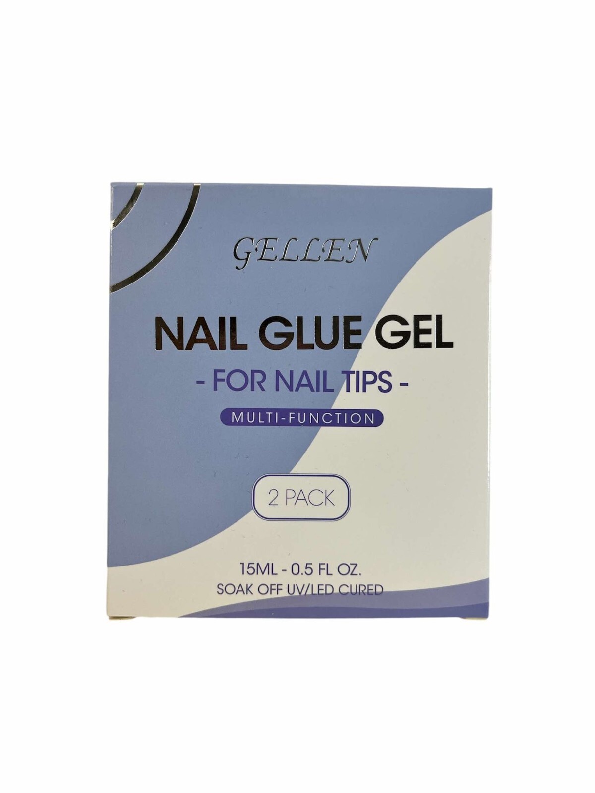 Nail Glue Gel, GELLEN-For Nail Tips-Multifunction 2 Pack 15 ml Soak Off, UV/LED+
