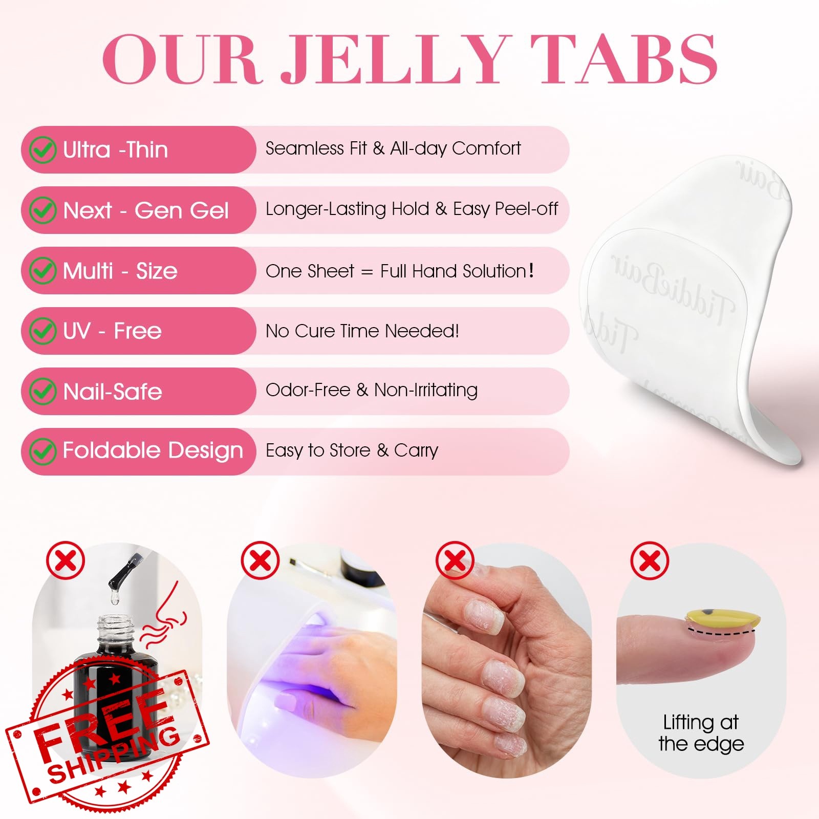 TiddieBair Clear Nail Tabs 480pcs Strong Hold