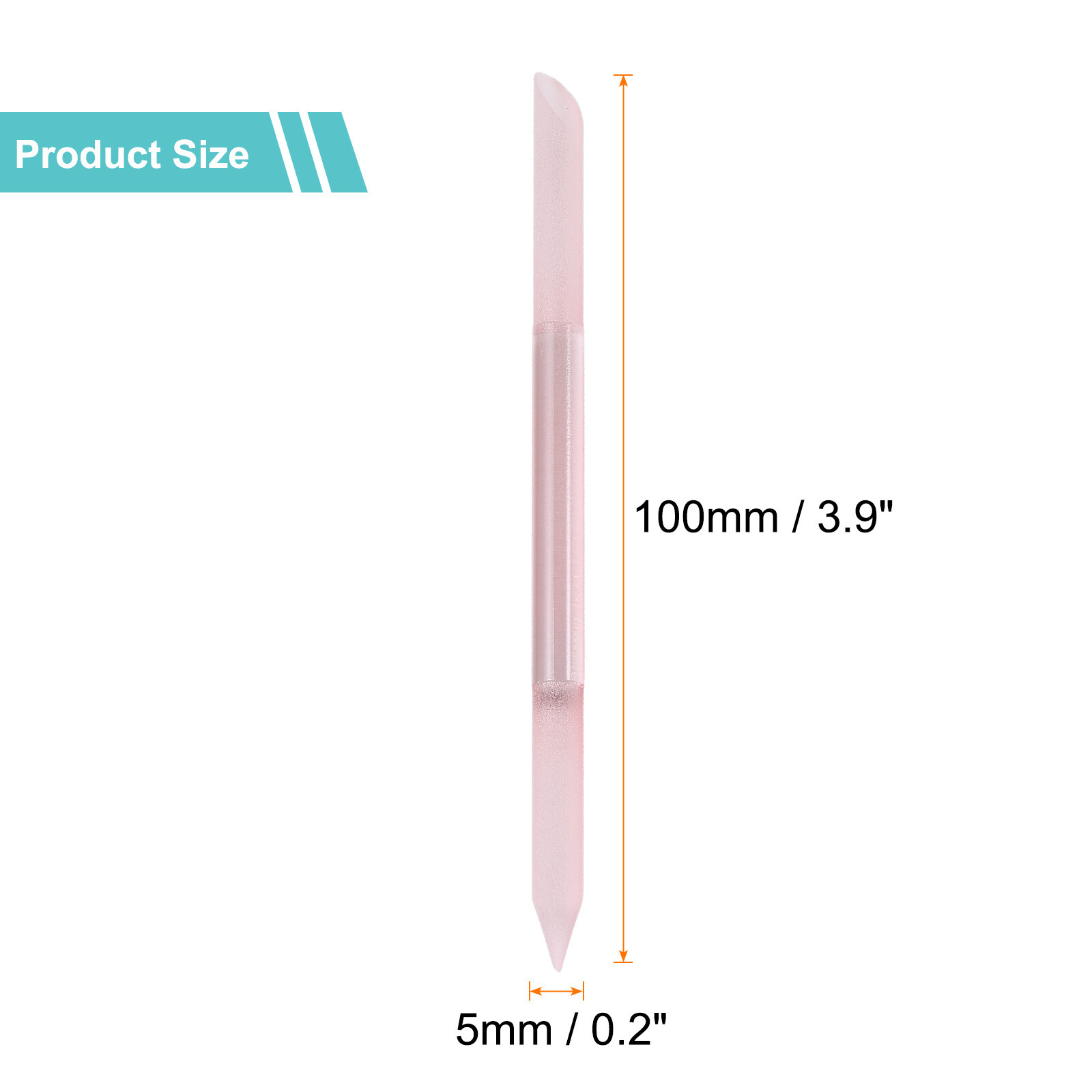 2set Glass Cuticle Pusher Crystal Manicure Stick for Nail Care, Pink