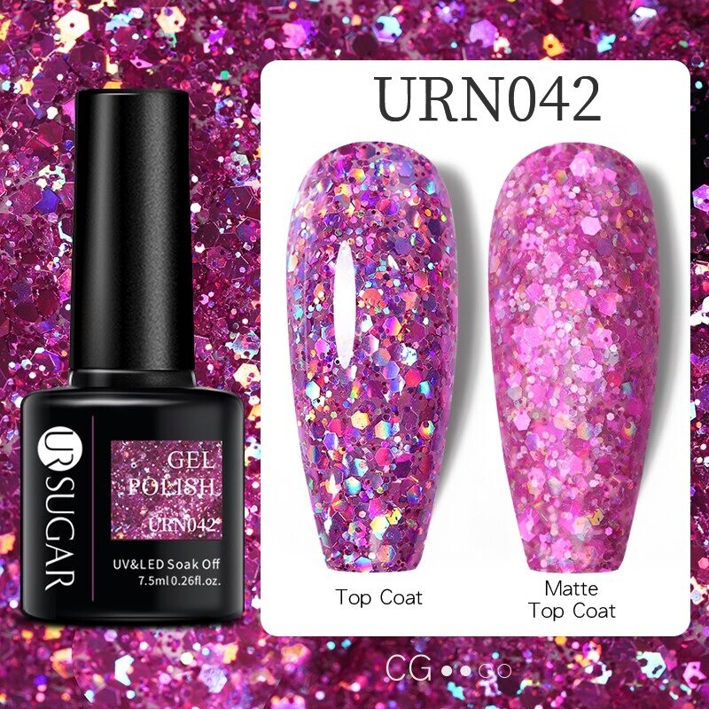 Nail Art 3D Color Thermal Changing UV Gel Polish sparkle Glitter Nail Gel Polish