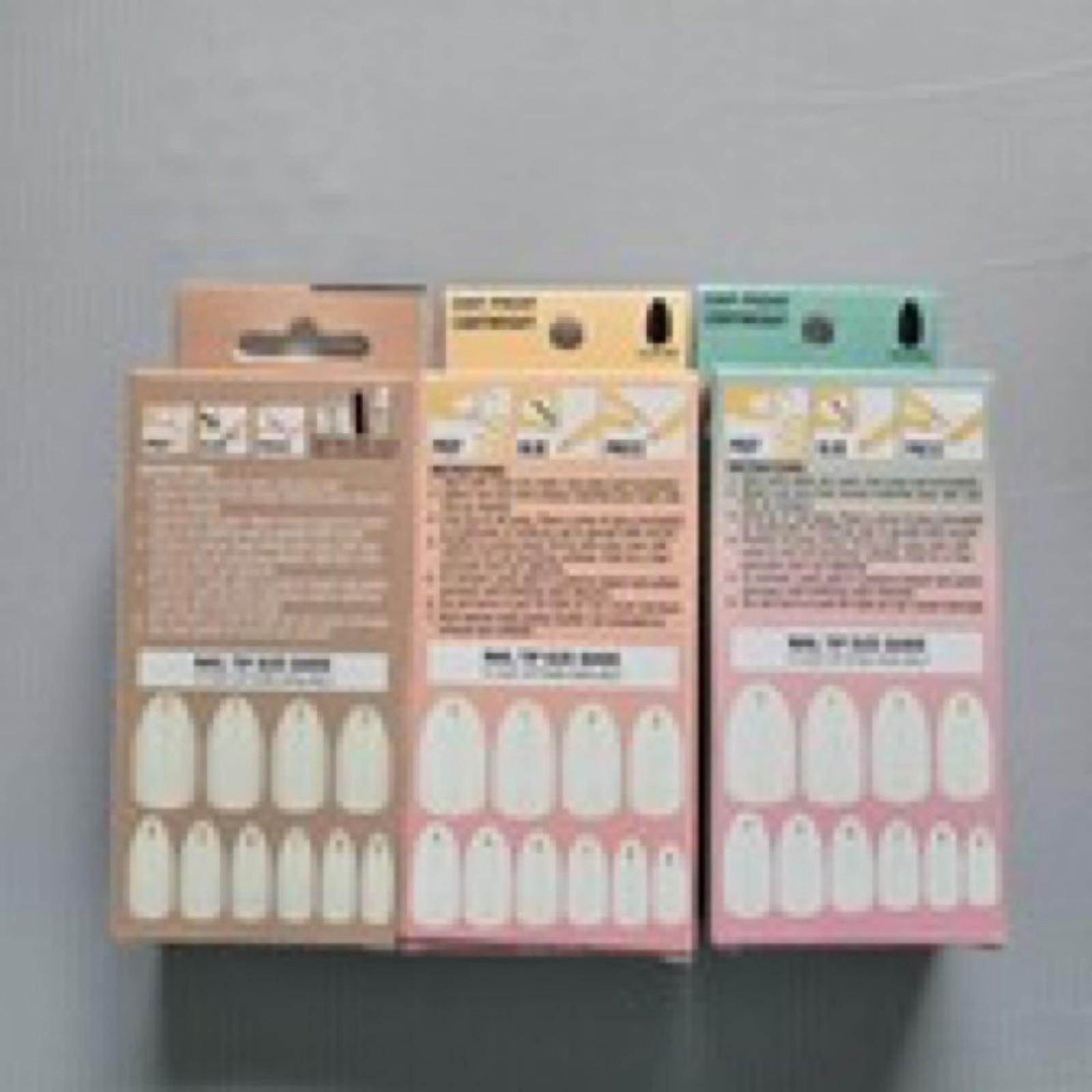 LA Colors Nail Frill Artificial Nails Bundle 3 Sets Almond Square Tan Teal NEW