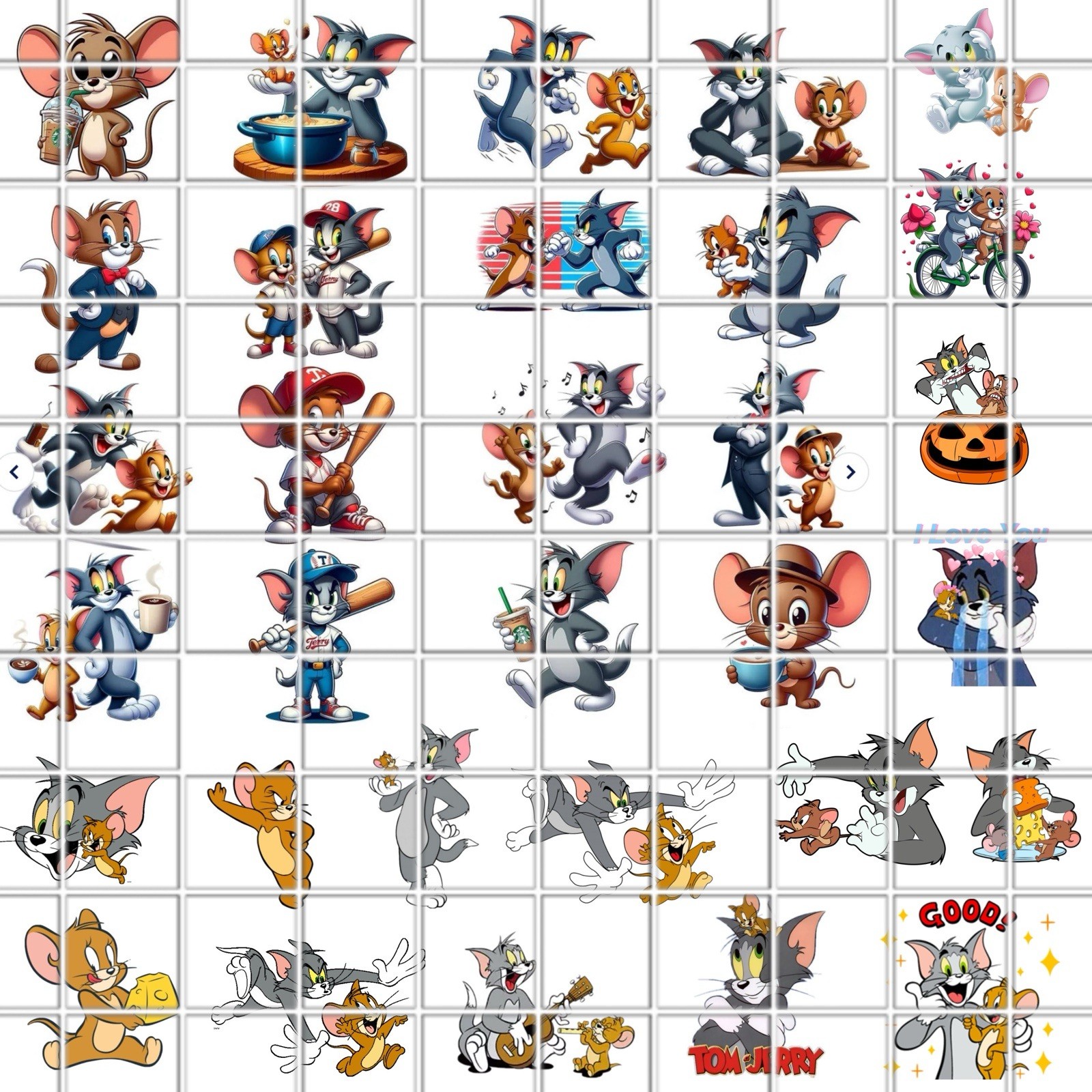 Tom Jerry Waterslide Nail Decals Set Of 50 Multiple Sizes Instructions