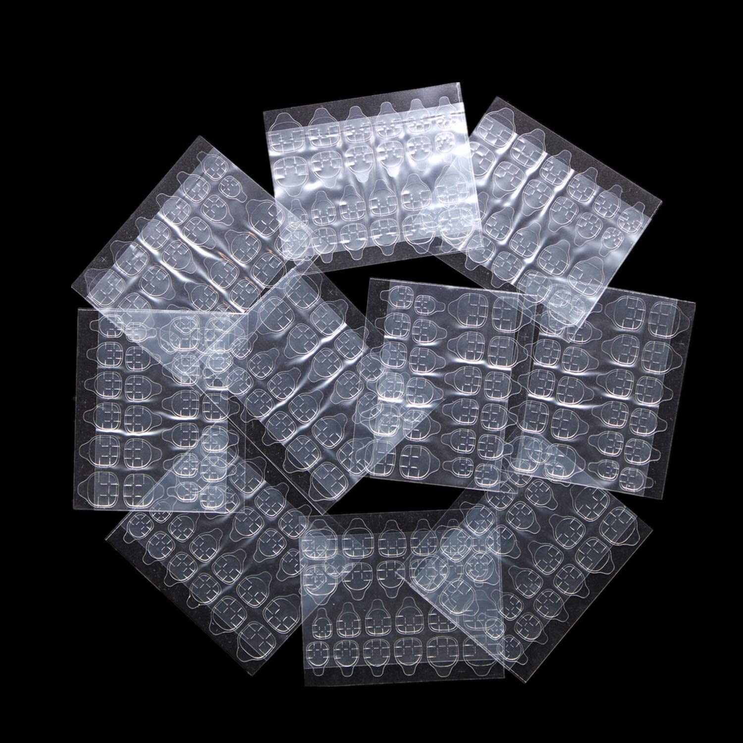 Multi-Purpose Nail Adhesive Tabs – Double Sided Stickers – 10 Sheets, 12 Sizes