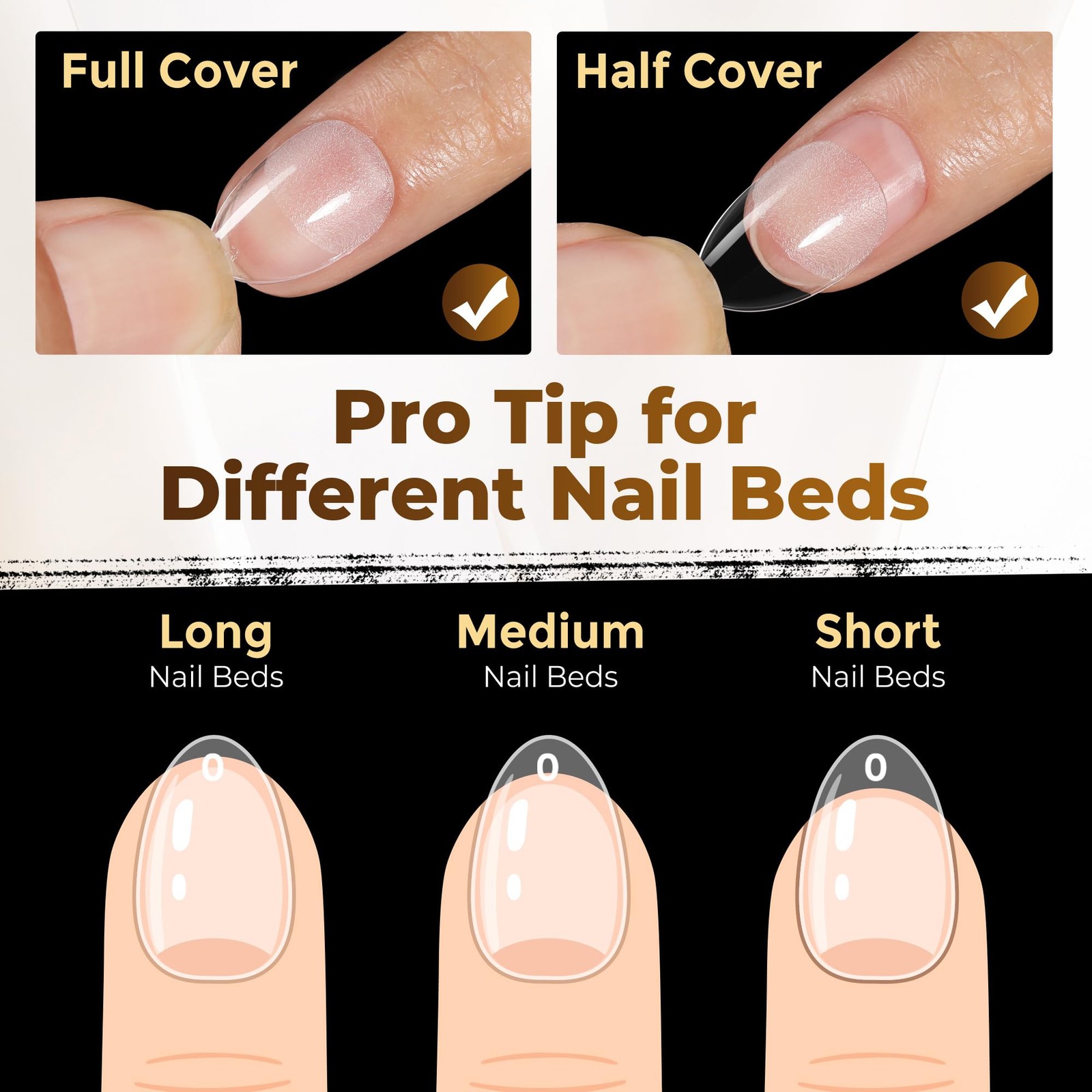 UNA GELLA Extra Short Almond Nail Tips Full Cover 504 Count (Pack of 1)