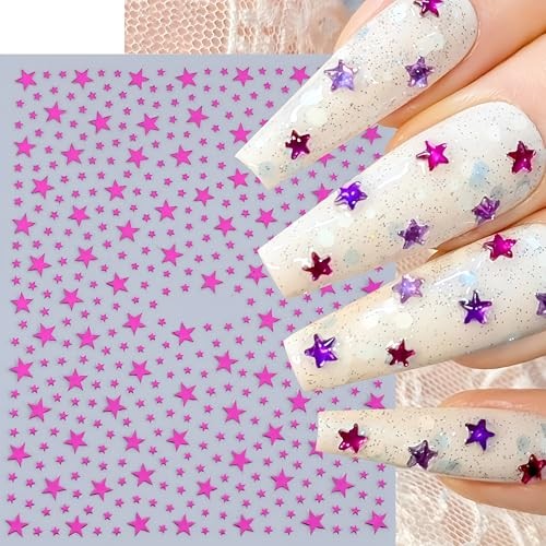 10 Sheets Star Nail Stickers 3D Self-Adhesive Shiny Stars Glitters Nail Style01