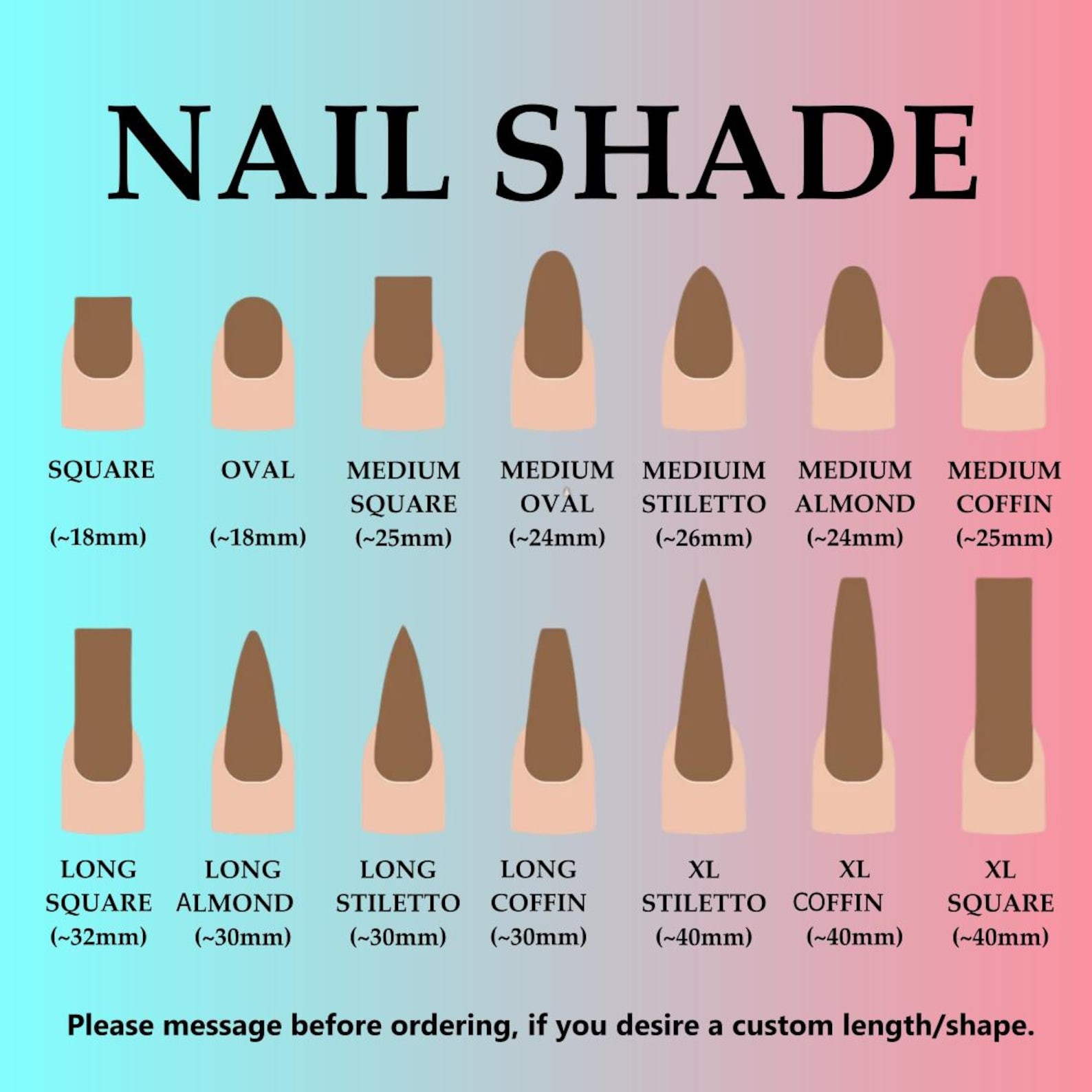 Handmade 3D Jelly Color Metal Bead Short Square Press on Nails