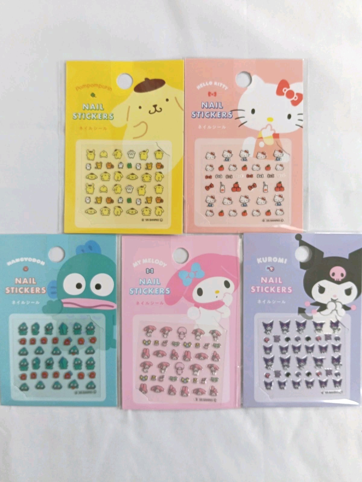 Sanrio Nail Stickers 5PCS Set Hello Kitty Kuromi Japan