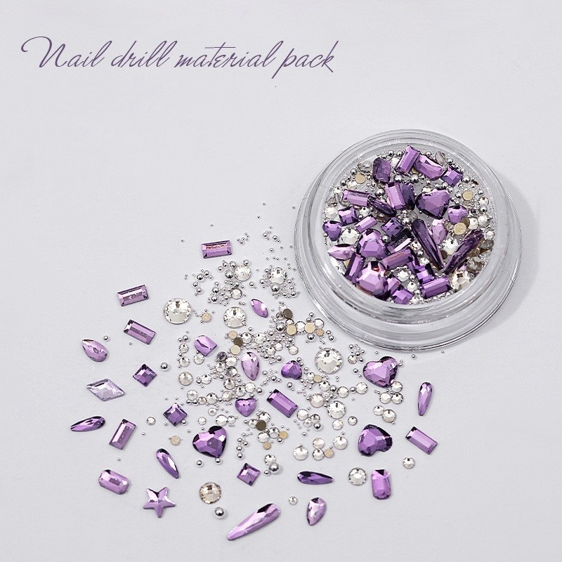 Mini Colorful Rhinestones Nail Art Charm, Multi Shape Flat Back Nail Gem