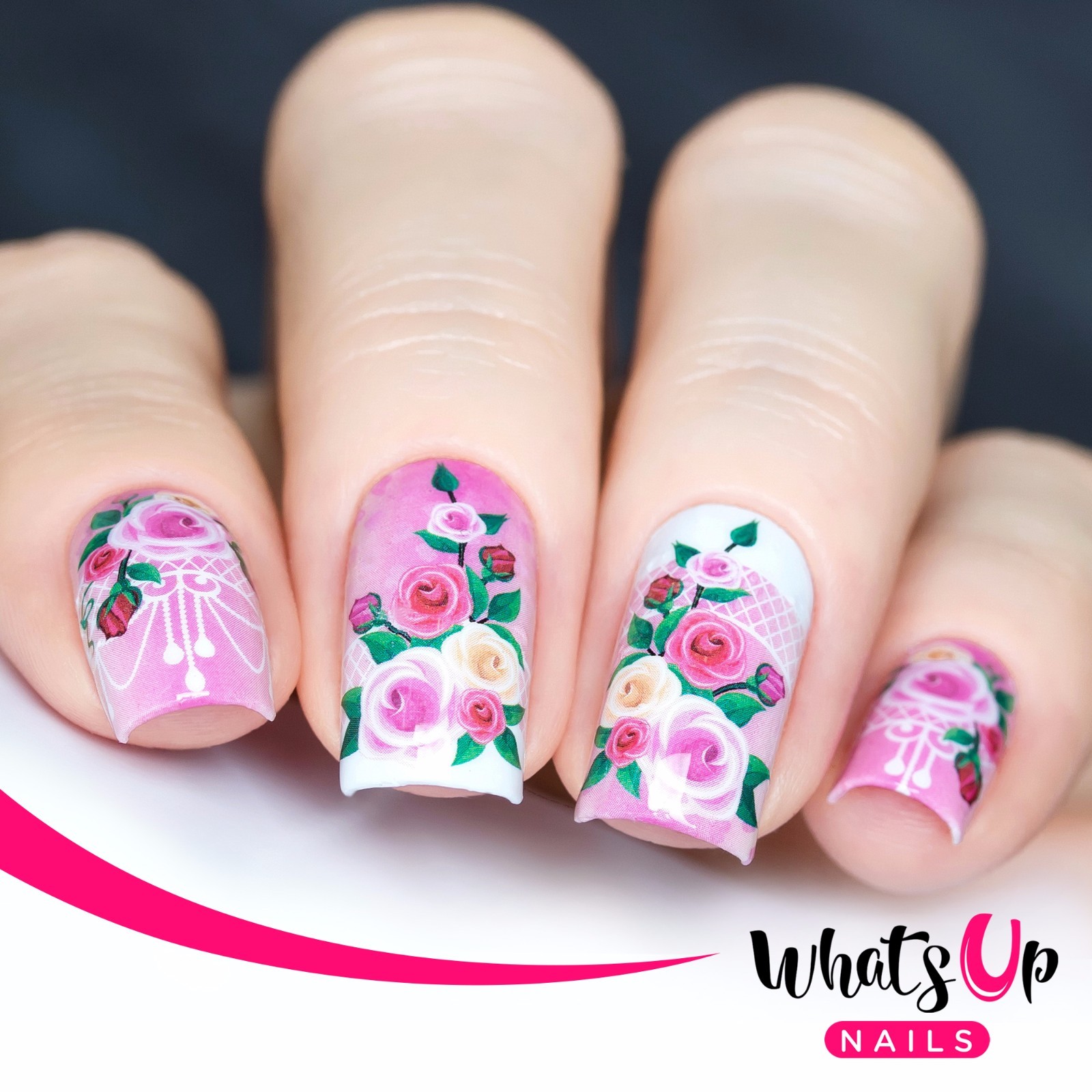 P072 Roses of Temptation Water Decals Sliders for Nail Art Design