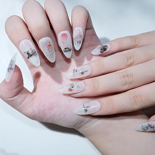 30 Rolls Nail Art Foil Transfer Nail Foil Wraps Bamboo, Landscape Painting