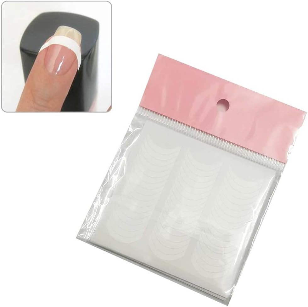 576Pcs 12 Sheets French Nail Self-Adhesive Stickers Stencils Manicure Nail Tips