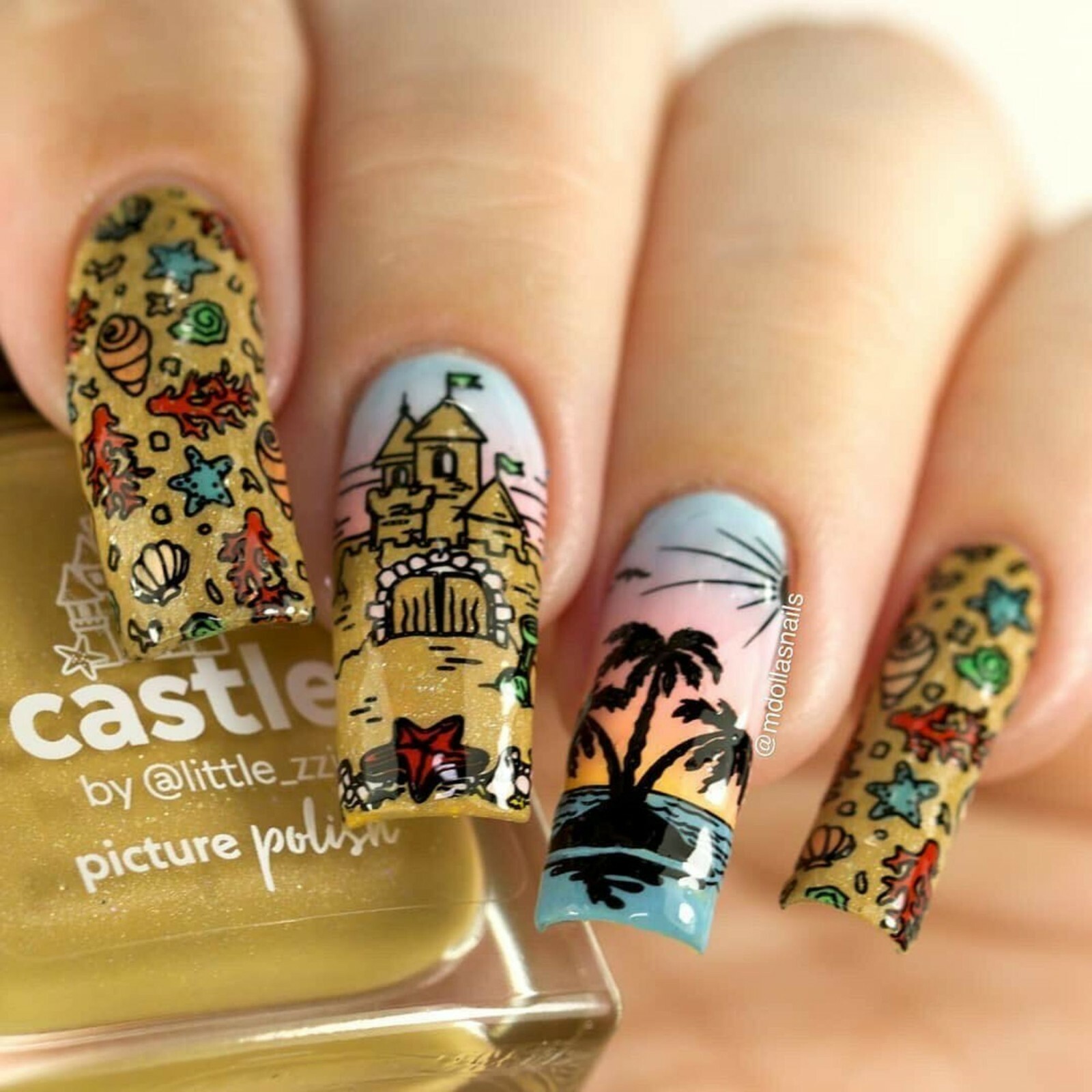 B056 Coasting to the Sea Stamping Plate For Stamped Nail Art Design