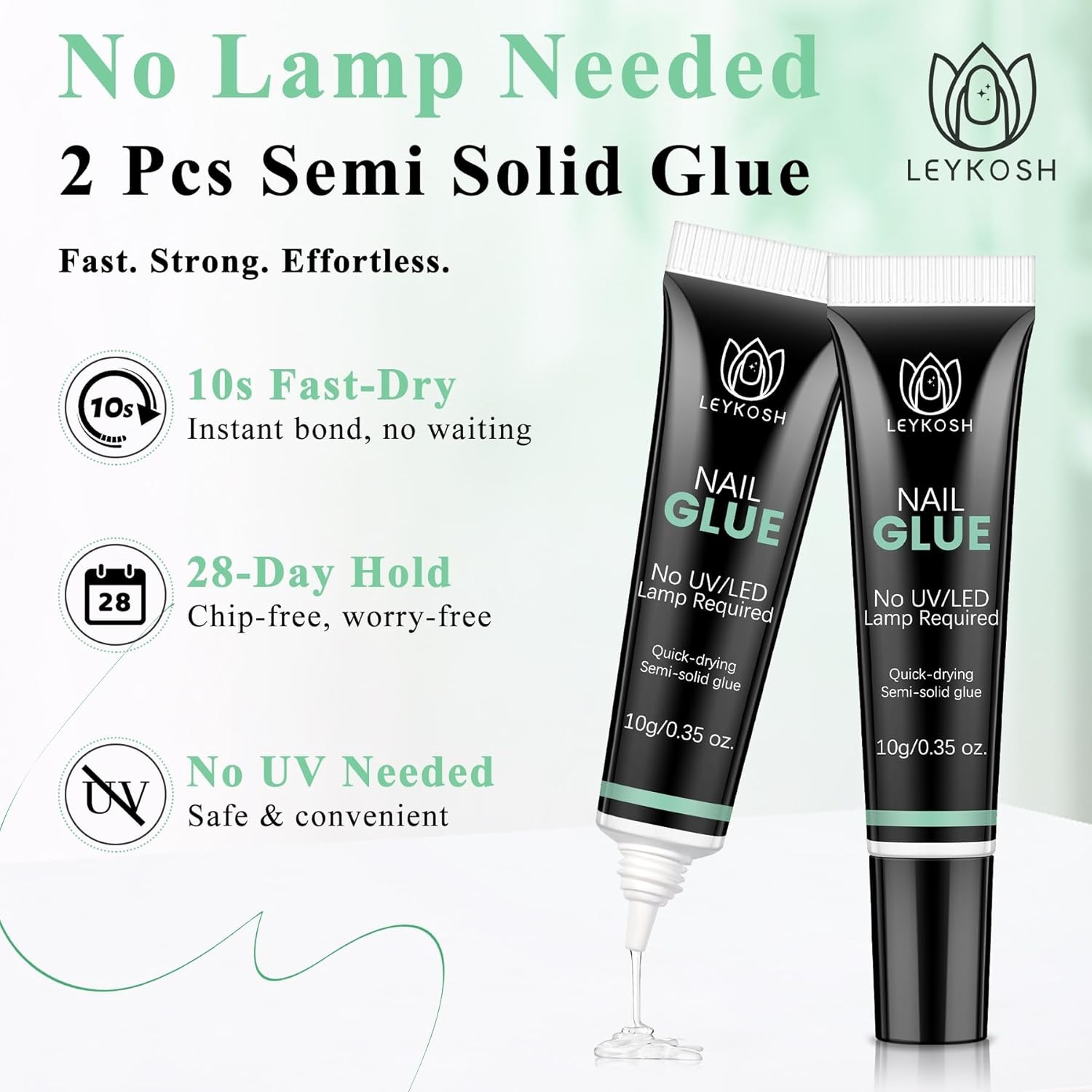 Nail Glue for Press Ons, 10s Fast-Drying No U V Light Needed – Upgrade Super Str