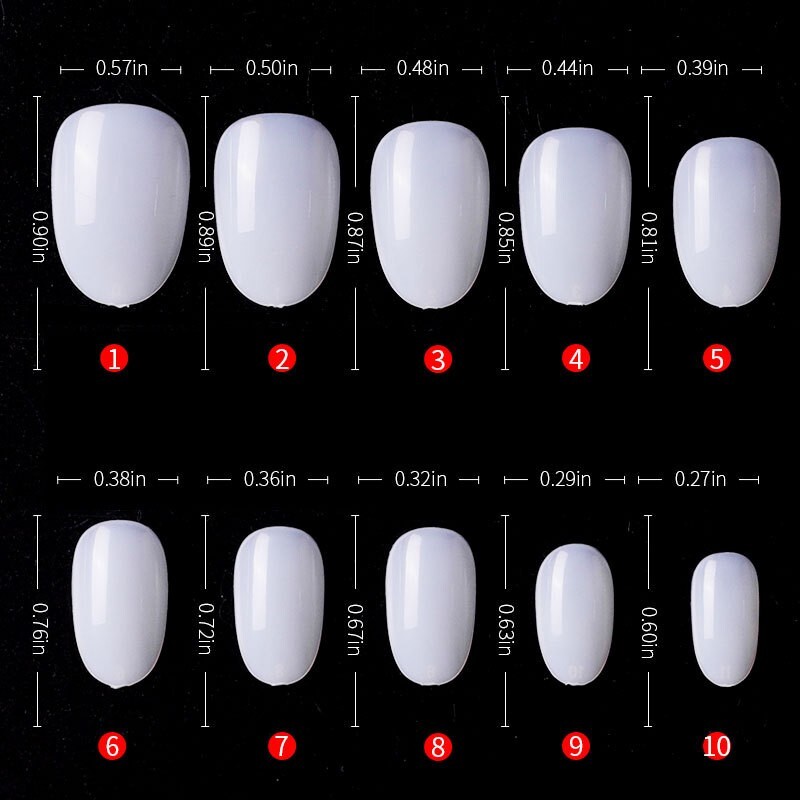 1000pcs Natural Round Shape Artificial False Nail Art Tips Full Cover Nails