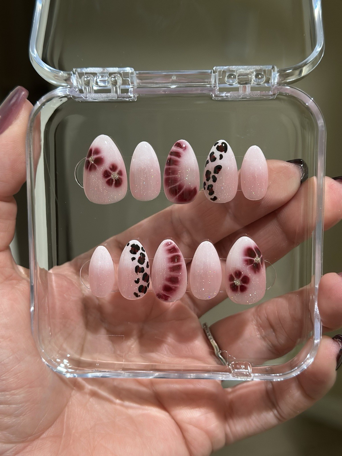 French ombre Press-On Nails, Glue Included