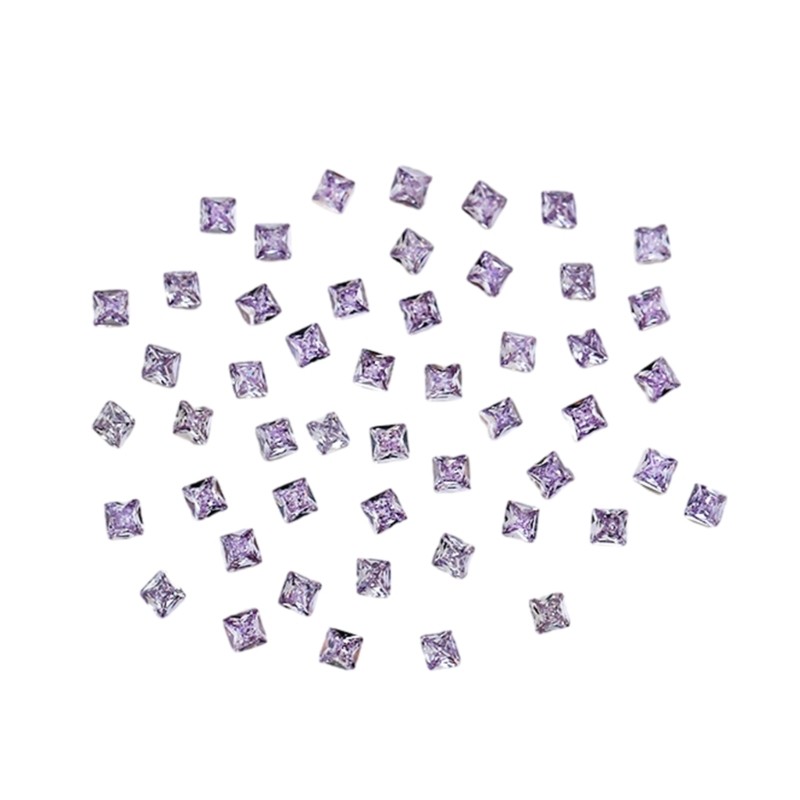 50pcs Square Pointed Bottom Rhinestones Eye Catching Nail Accessories for Women