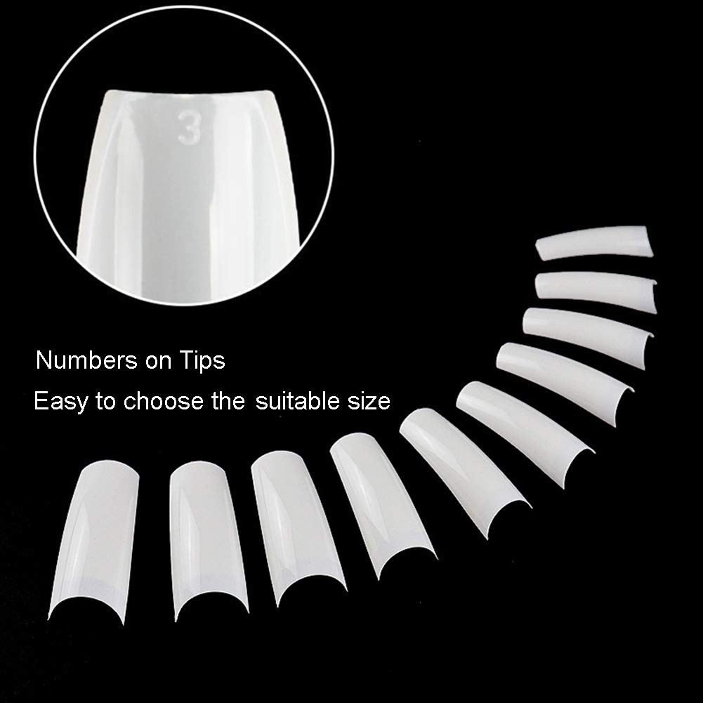 Acrylic Nail Tips White 500Pcs French Artificial False Tip for Manicure Nails…