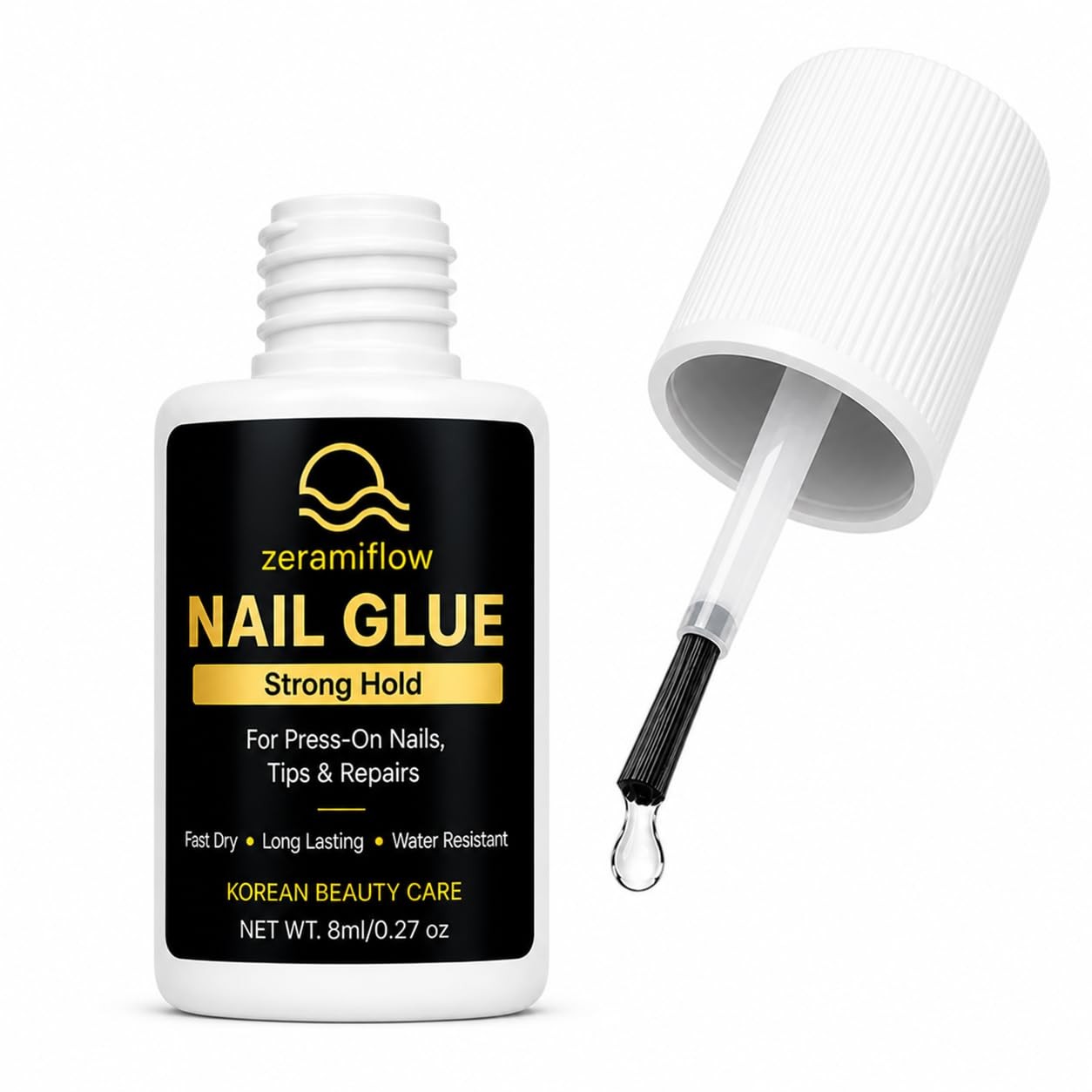 Brush-On Nail Glue for Press On Nails – Strong Hold Quick Dry Nail Glue with …
