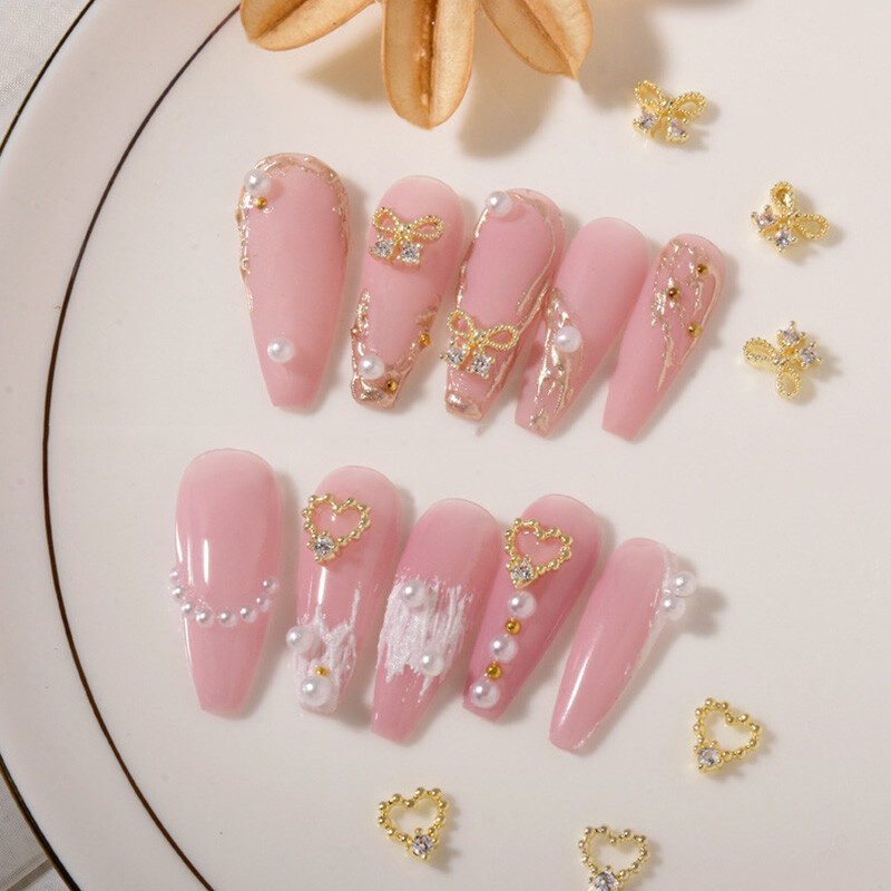 2pcs DIY Heart Butterfly Nail Art Decor Zircon Jewelry 3D Nail Art Rhinestones ⇓