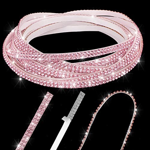 32.8Ft Bling Car Trim Self Adhesive Glitter Crystal Rhinestone 32.8 ft Pink
