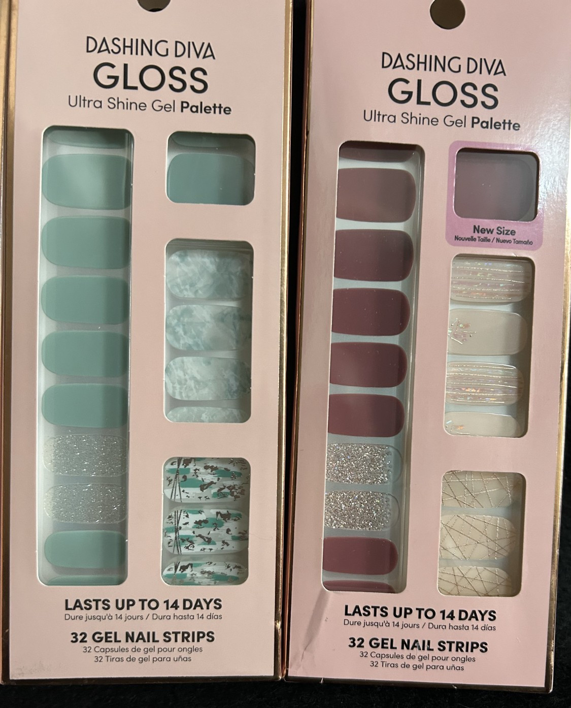 3PK DASHING DIVA Gloss Ultra Shine Gel Palette ~ 32 Nails Strips EA ~ SEALED