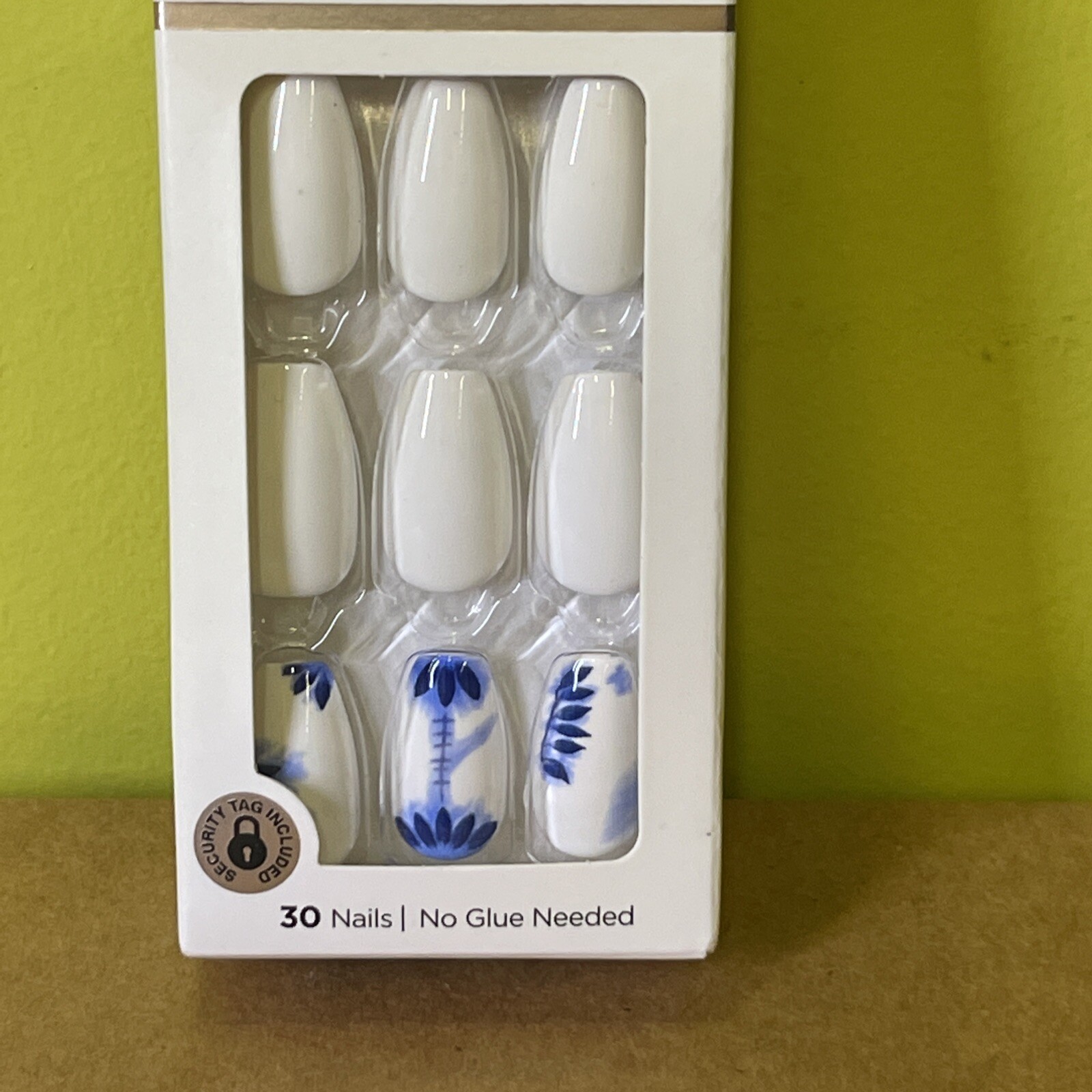 New imPress Couture Press On Nails White/Blue Tie Dye #83786