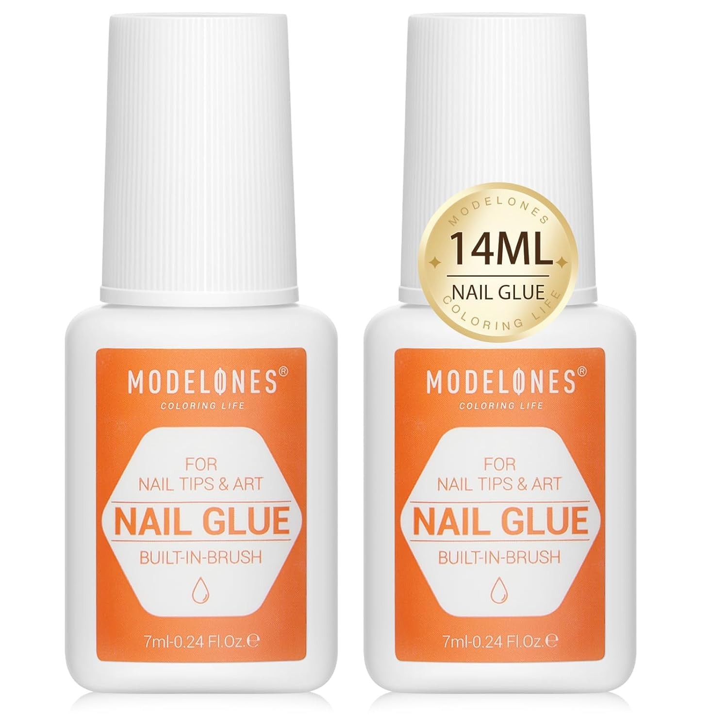 Nail Glue for Press Ons Nails Strong 2pcs 14ml Nails Tips Brush On Long Lasti…