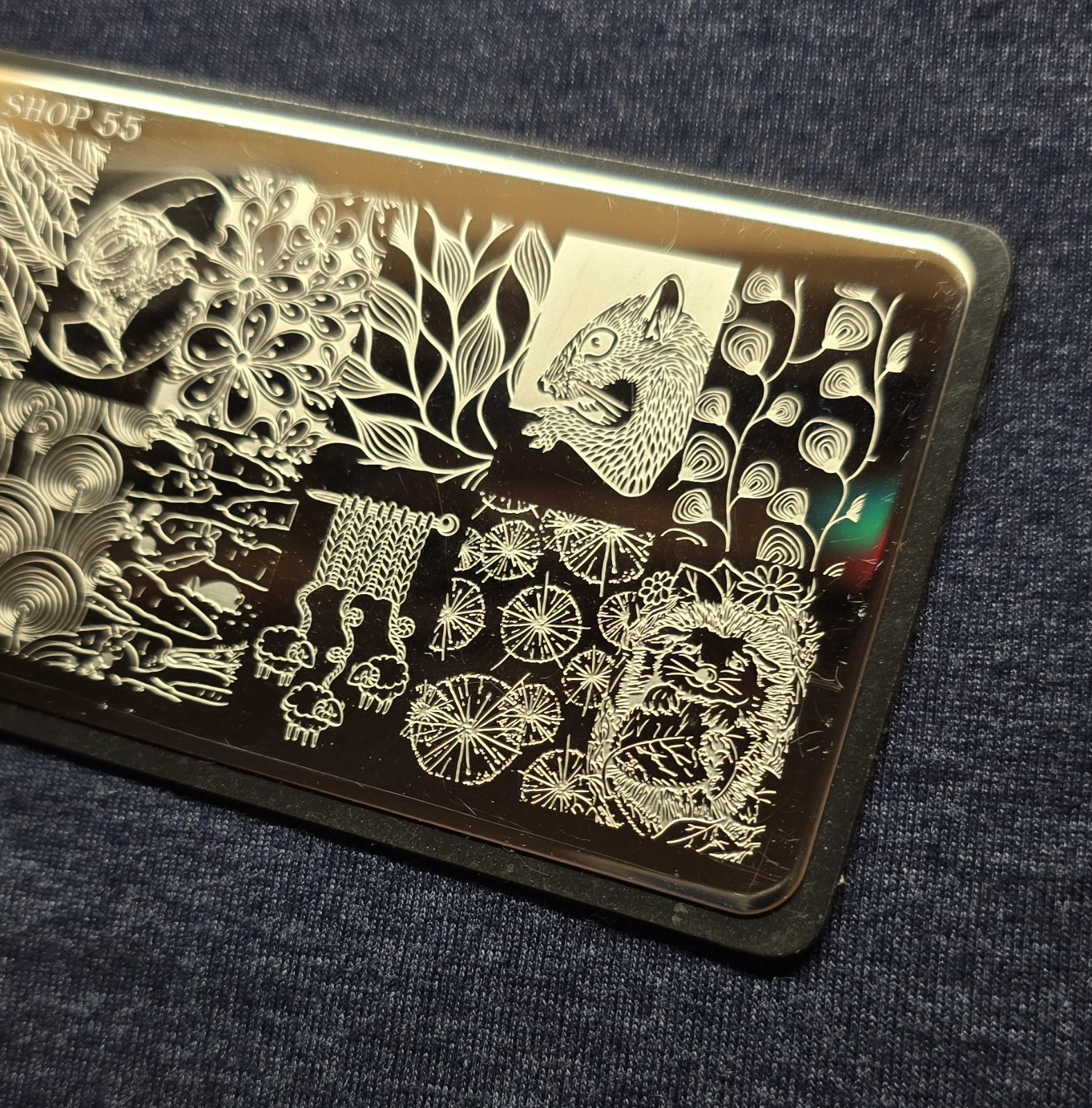 Creative Shop 55 Nail Art Stamp Plate Squirrel Woodland Forest Tree Egg Nuts